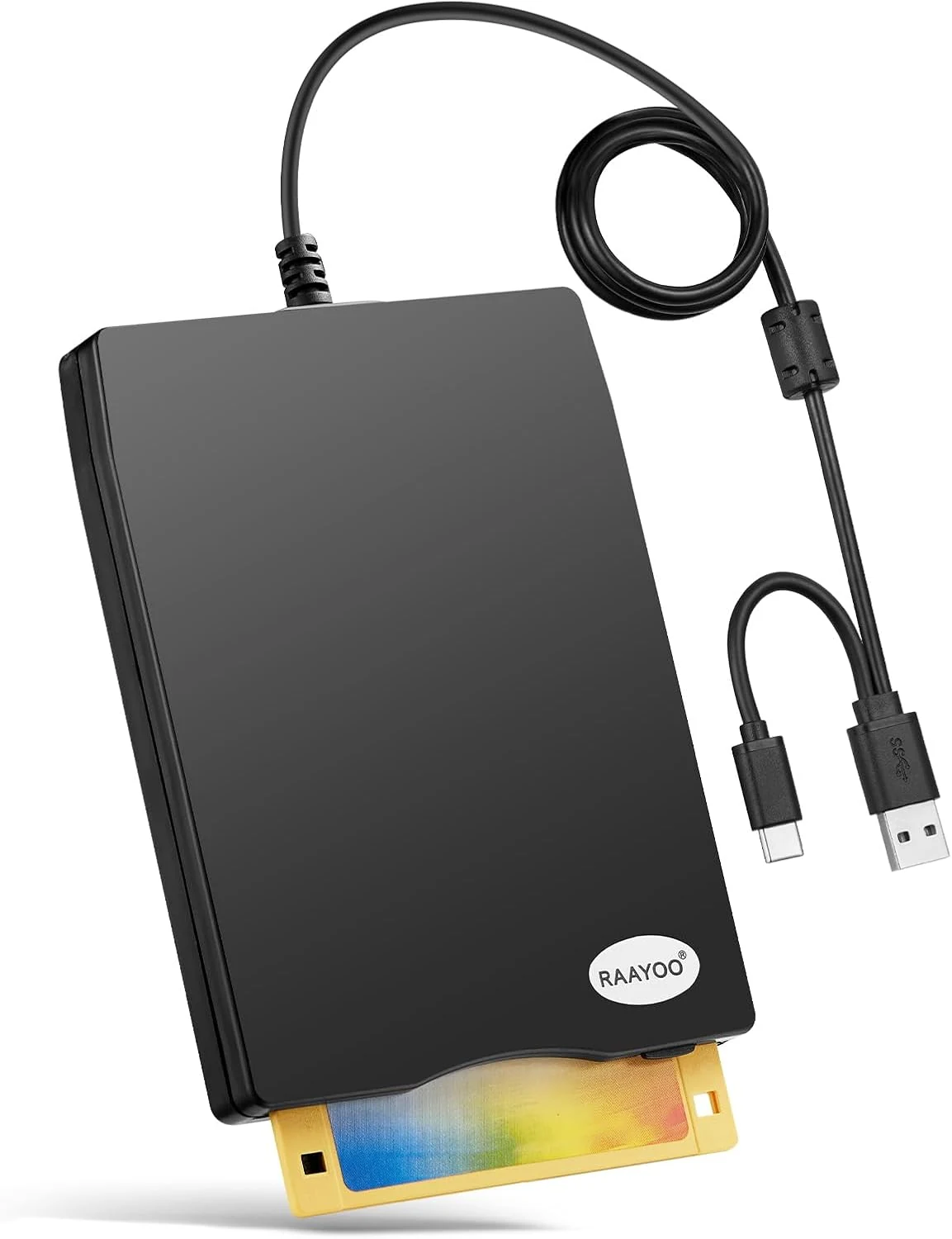 RAAYOO 3.5-Inch USB Floppy Disk Reader (Type A/C) External Drive/Player/Converter
