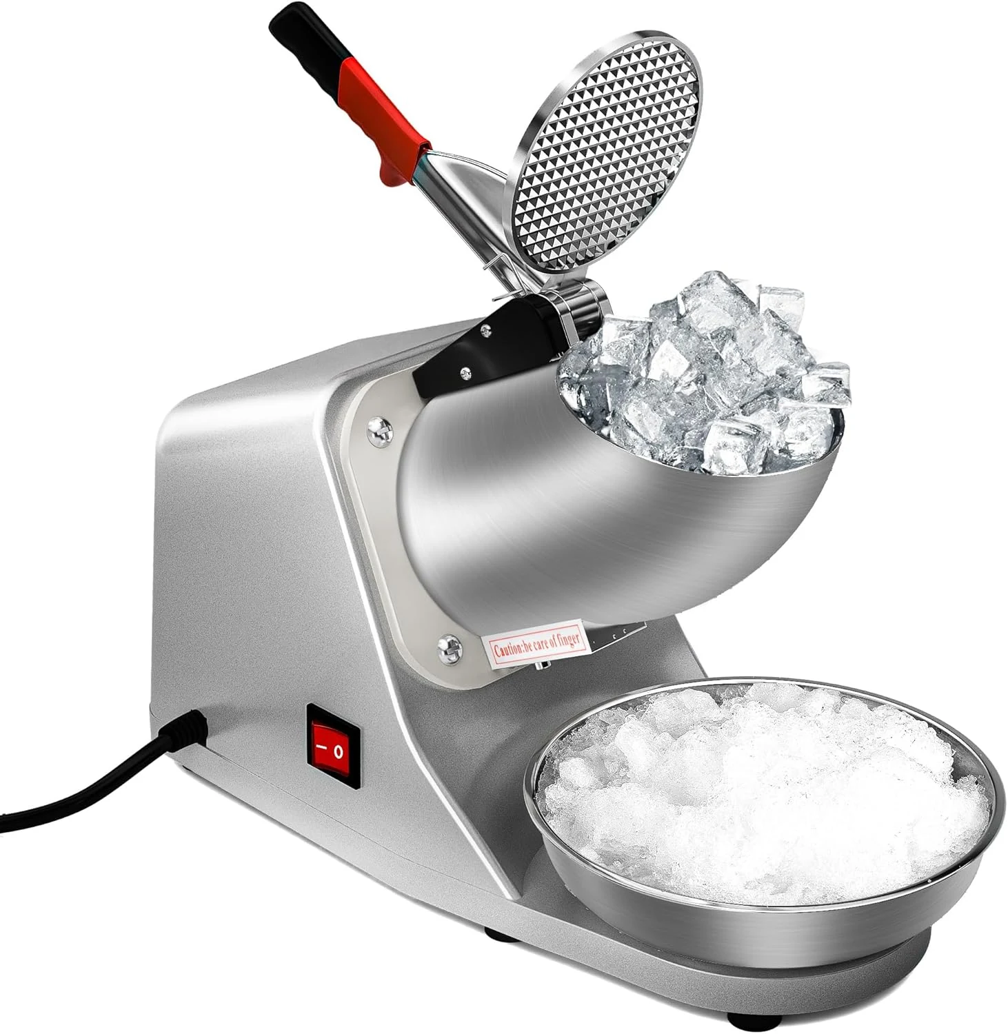 ZENY Electric Ice Crushers 300W 2000r/min w/Stainless Steel Blade Shaved Ice Snow Cone Maker (Silver)