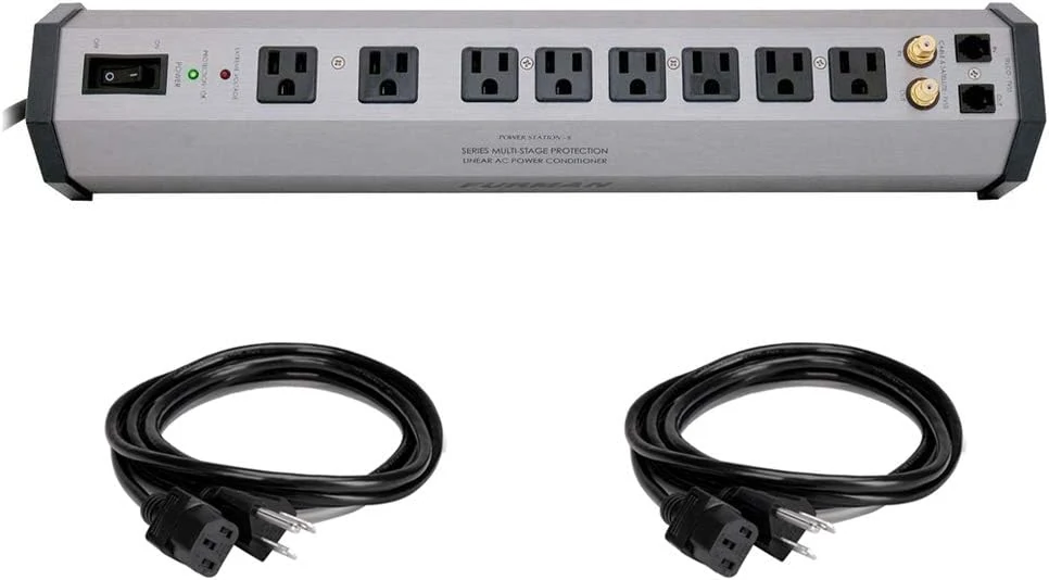 Furman PST-8 Power Station Home Theater Power Conditioner with (2) Extension Cable Bundle