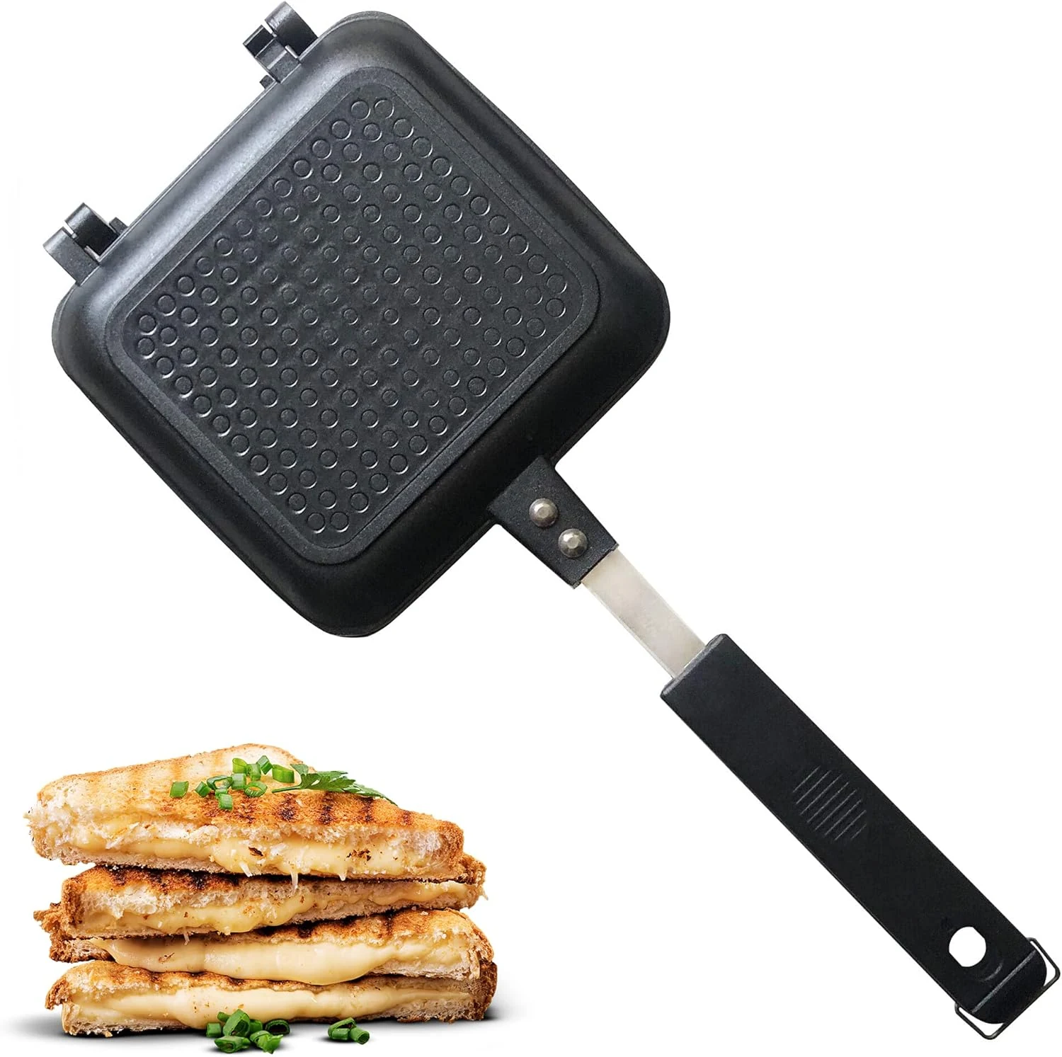 Jean-Patrique Stovetop Panini Grill Press Sandwich Maker, Black – Ceramic review