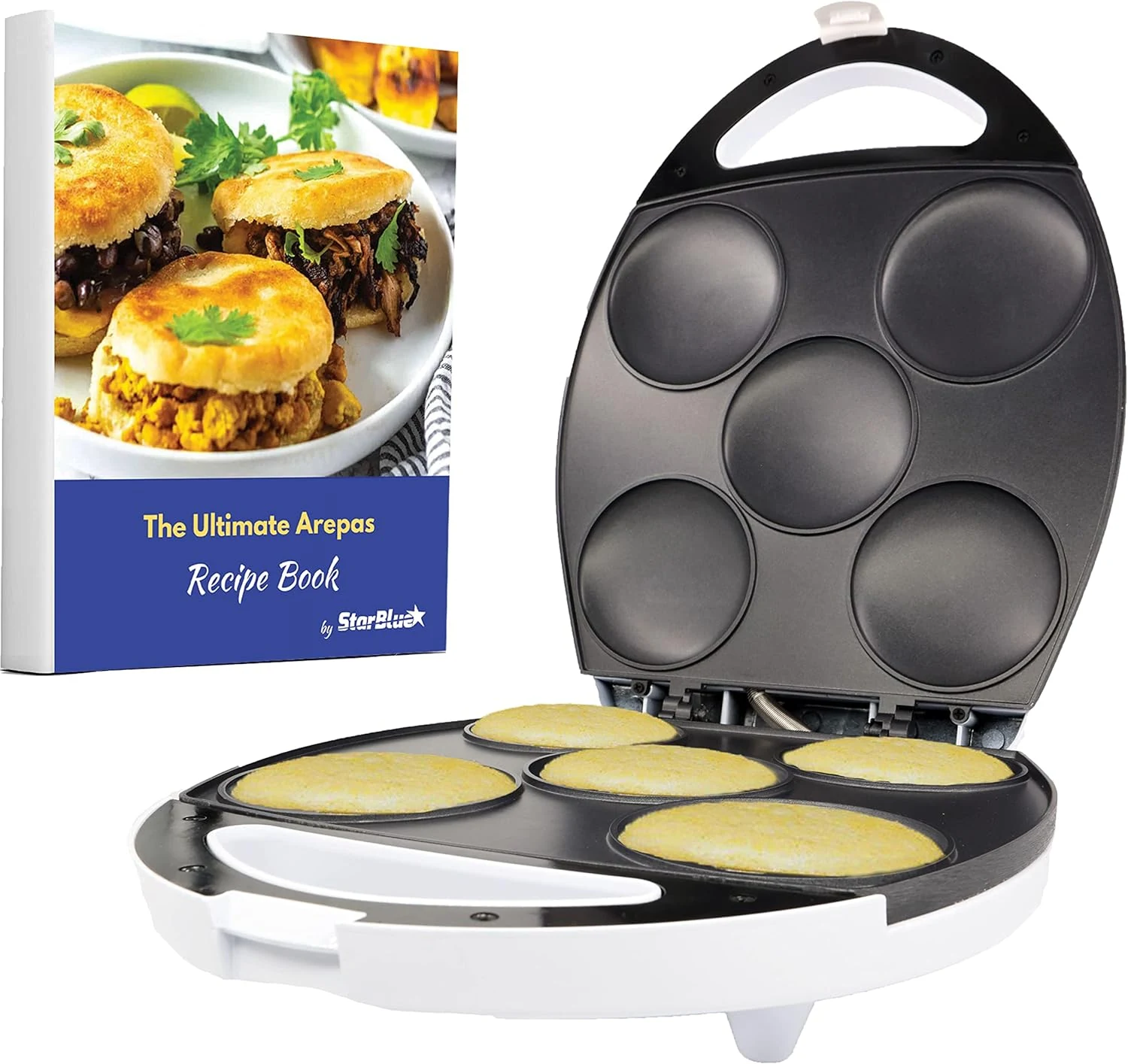 Electric Arepa Maker and Mini Pancake Maker by StarBlue with FREE Arepa Recipes eBook