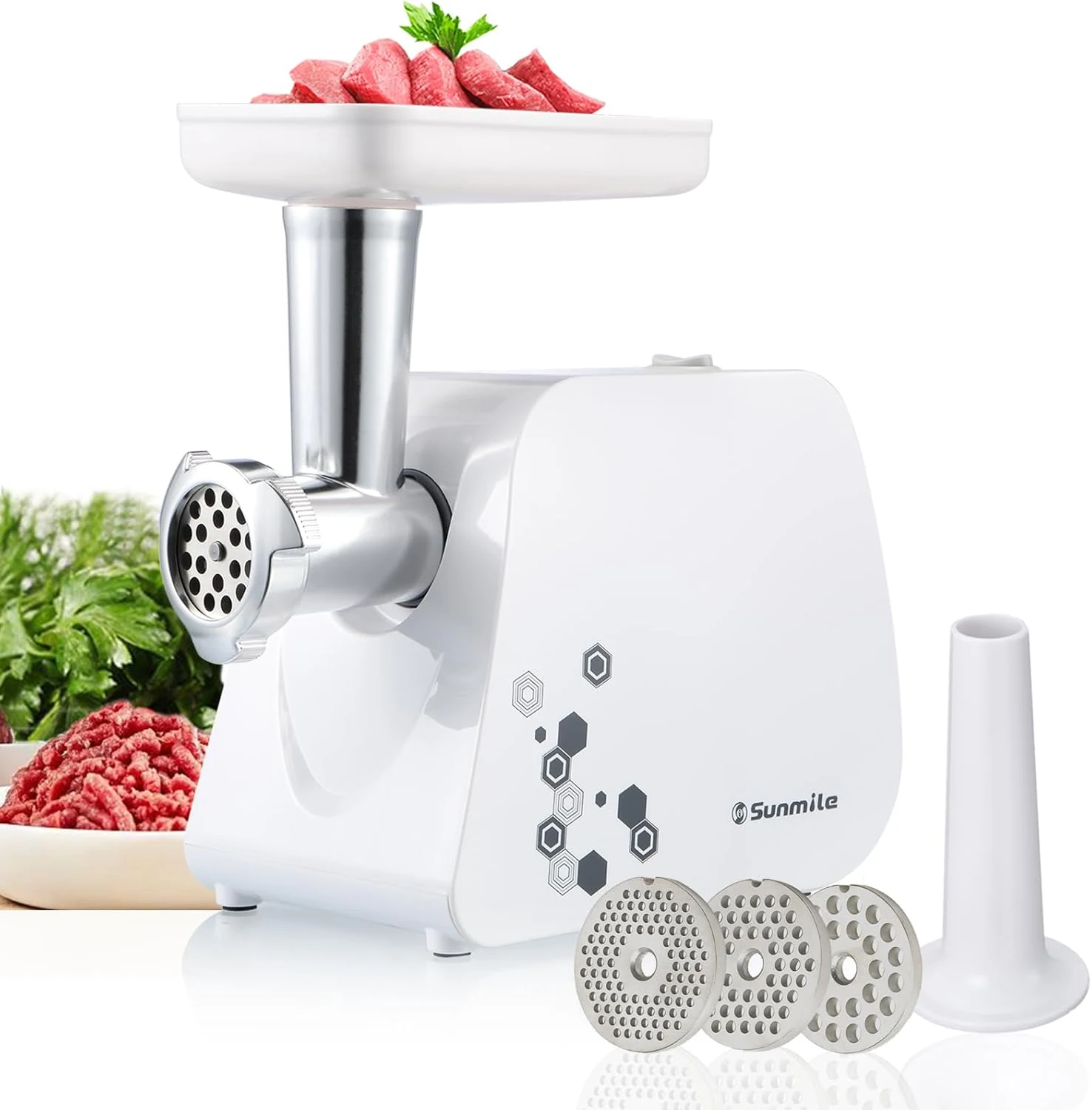 Sunmile Electric Meat Grinder and Sausage Maker (SM-G35, 1HP/1000W max)
