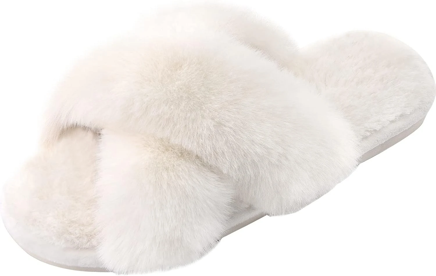Parlovable Women's Fuzzy Cross Band Slippers, Memory Foam House Shoes review