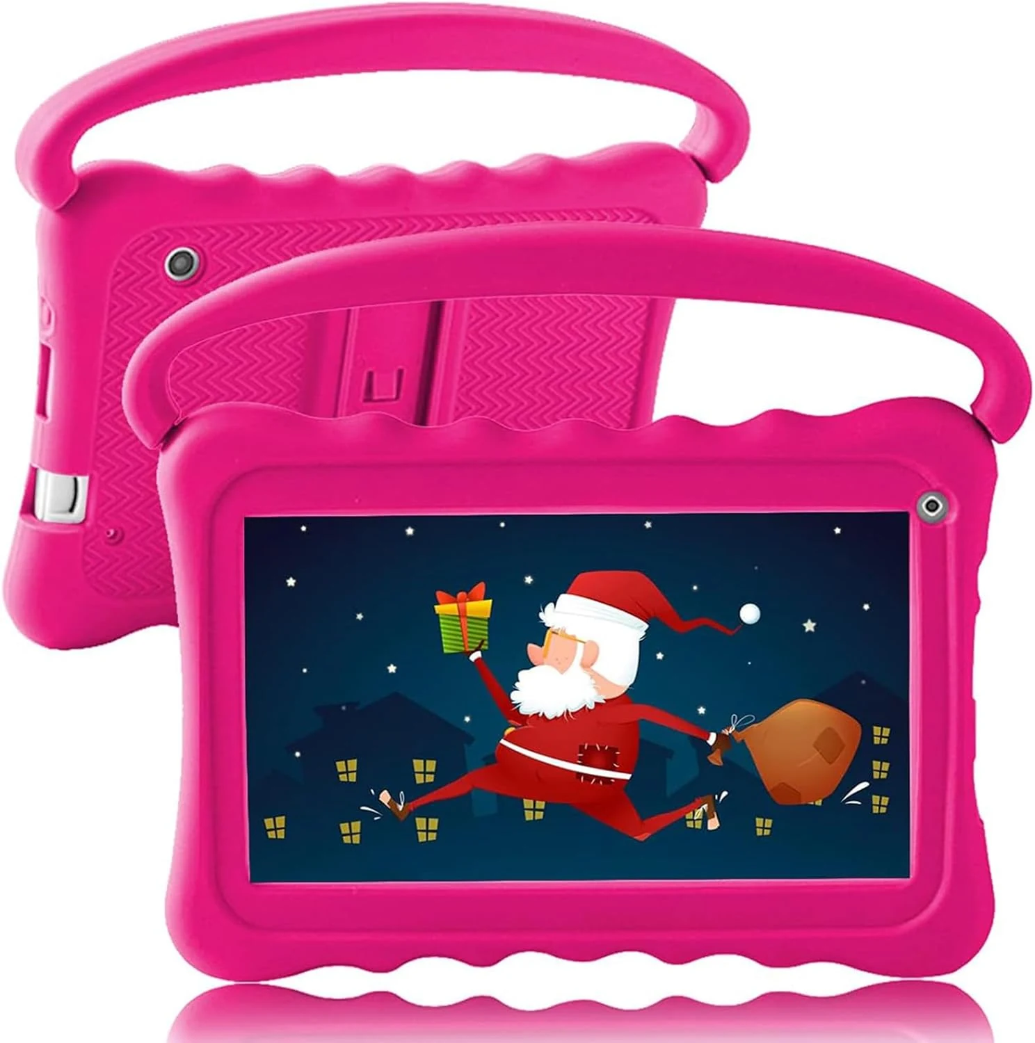 Kids Tablet 7 Toddler Tablet for Kids Edition Tablet with WiFi, Android Children Tablet for Toddlers 32GB with Parental Control Shockproof Case(Roser)