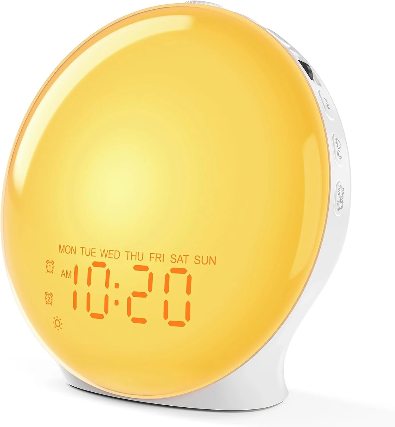 JALL Full-Screen Wake Up Light Sunrise Alarm Clocks for Bedrooms, White Noise Machine for Heavy Sleepers & Kids, 25 Natural Sounds, Dual Alarms, FM Radio, 17 Dimmable Colors, Bluetooth Speaker