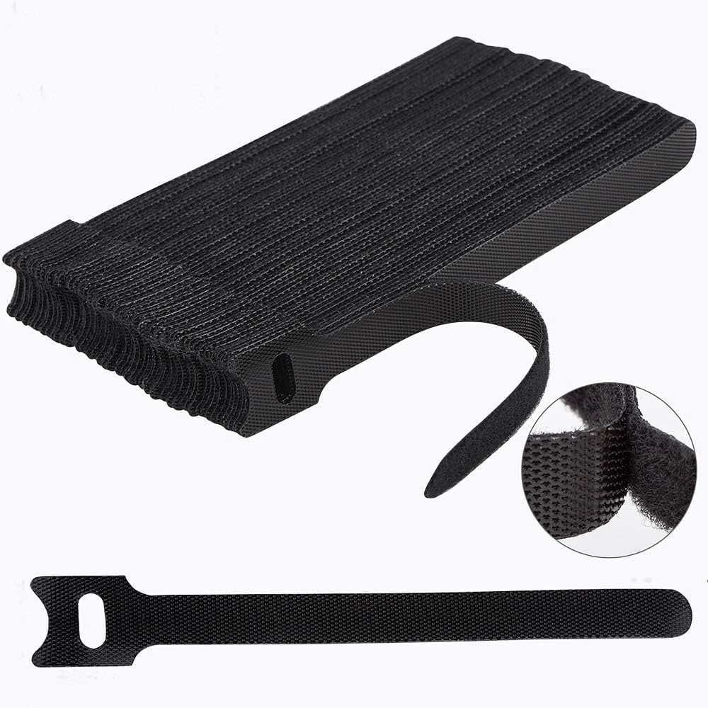 Nettbe 60 PCS 6 Inches Reusable Cable Ties, Adjustable Cord Straps Wire Organizer Cord Wrap and Hook Loop Cable Management