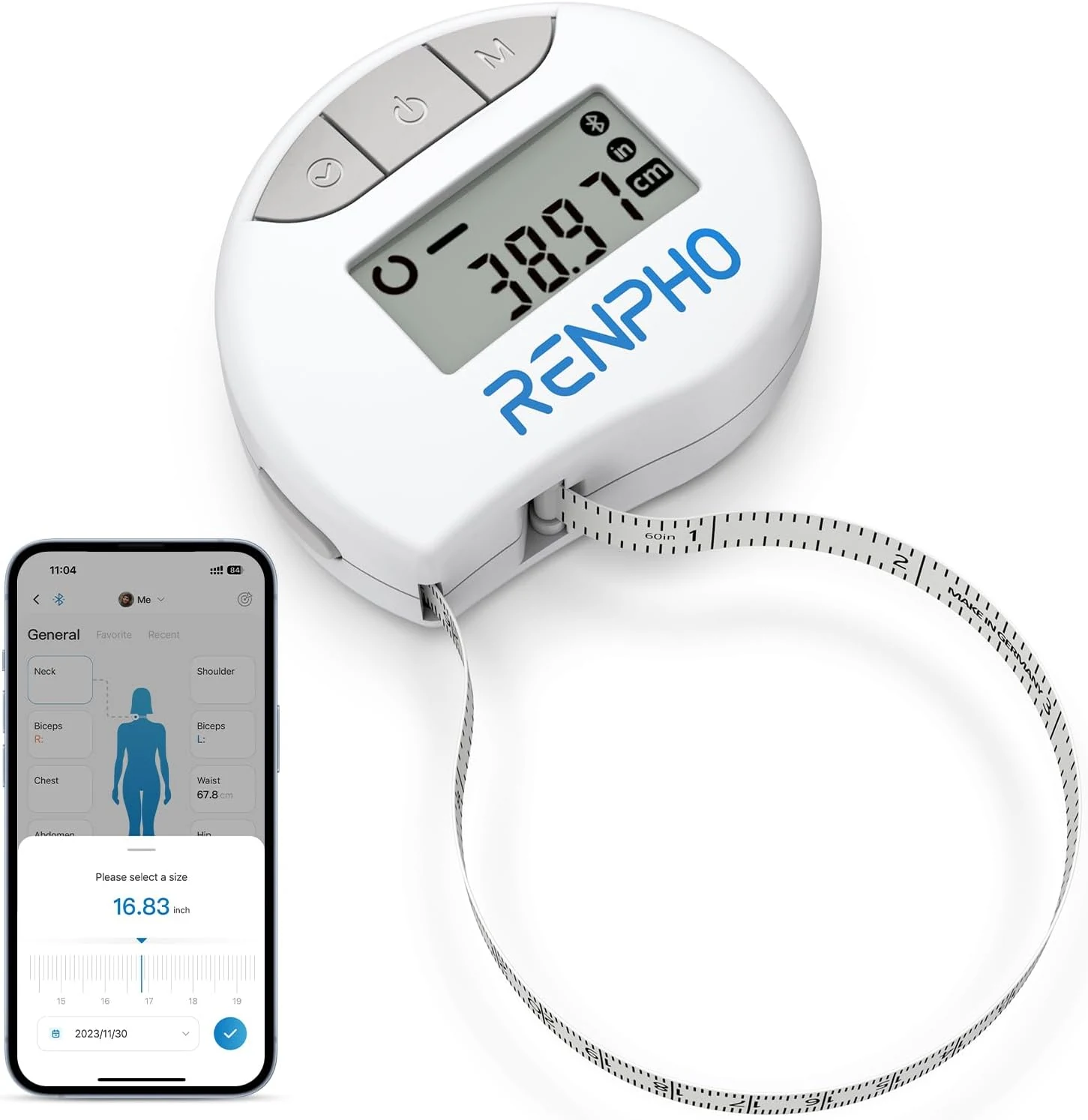 RENPHO Body Measuring Tape, Smart Tape Measure for Weight Loss