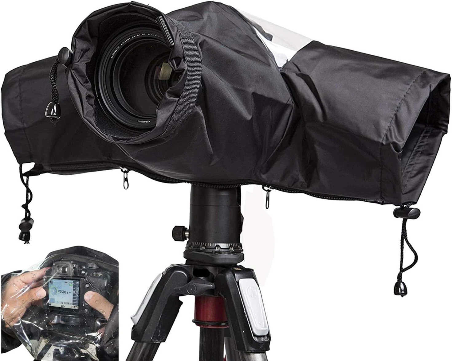 Waterproof Camera Rain Cover Professional Soft Black Camera Rain Covers for All DSLR SLR Cameras