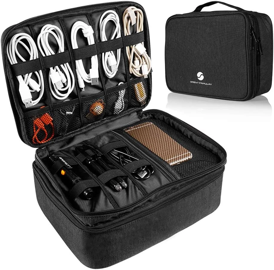 Travel Electronics Organizer, Waterproof Cable Organizer Bag for Electronic Accessories review
