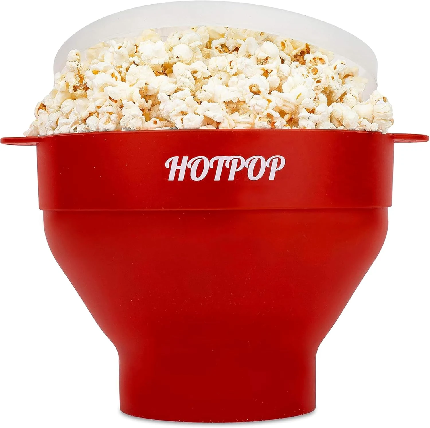 The Original HotPop Silicone Popcorn Maker - Microwave Popcorn Popper - Collapsible Bowl, Heat-Resistant, Easy to Clean, Ideal for Family Movie Nights, 15-Cup Capacity - Cherry