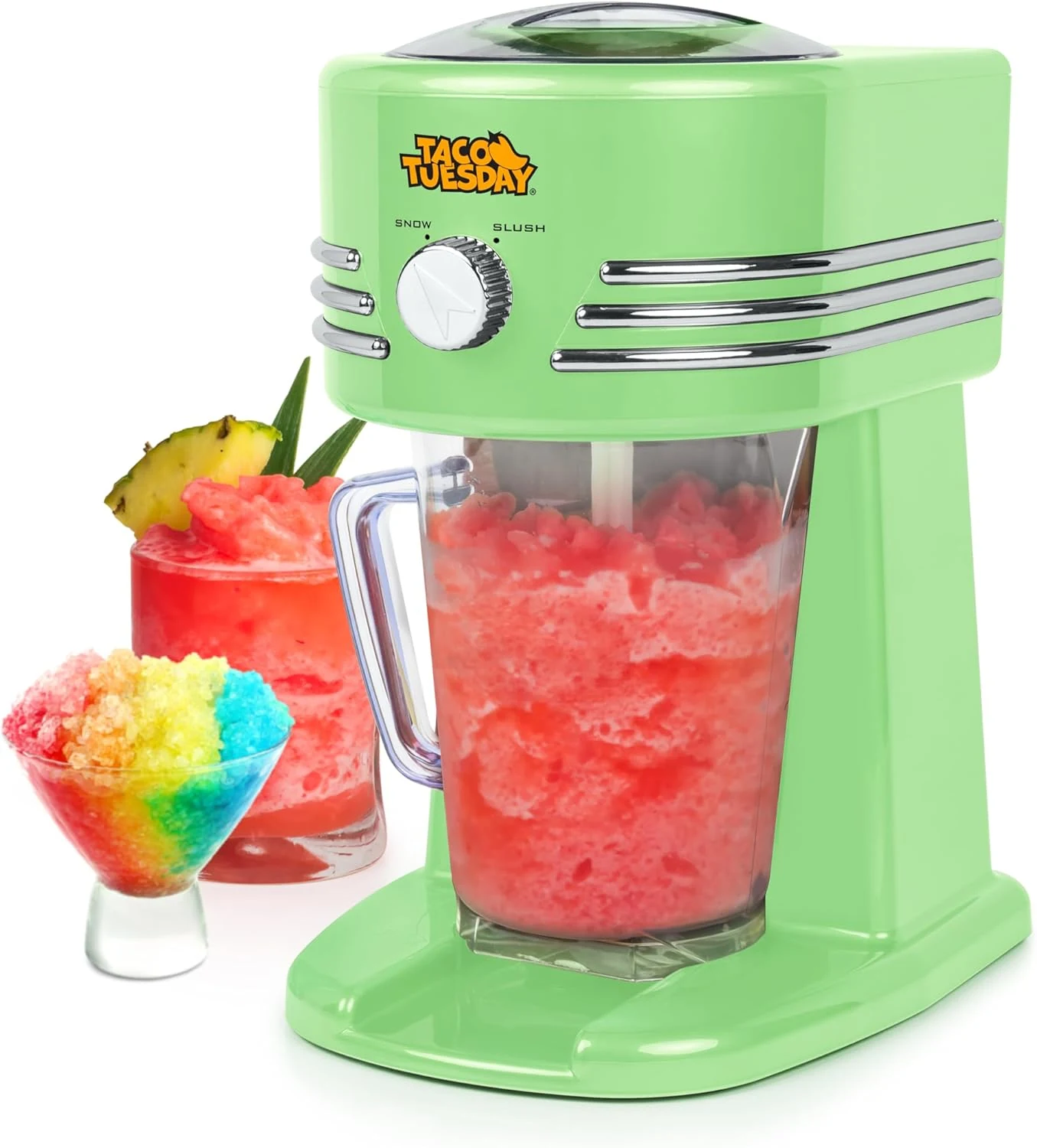 Nostalgia Taco Tuesday Frozen Drink Maker and Margarita Machine for Home (40-Ounce Slushy Maker)