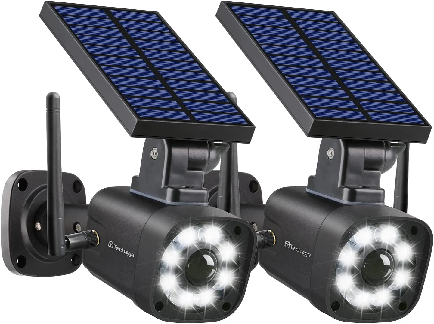 Techage SL669 solar battery powered fake security cameras (pack of 2)