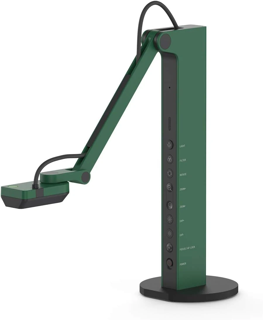 IPEVO VZ-R HDMI/USB Dual Mode 8MP Visual Communication Tool for Real-time Projection, Distance Learning, Web conferencing, Video Recording, Live Demos — Works with and Without a Computer,Green