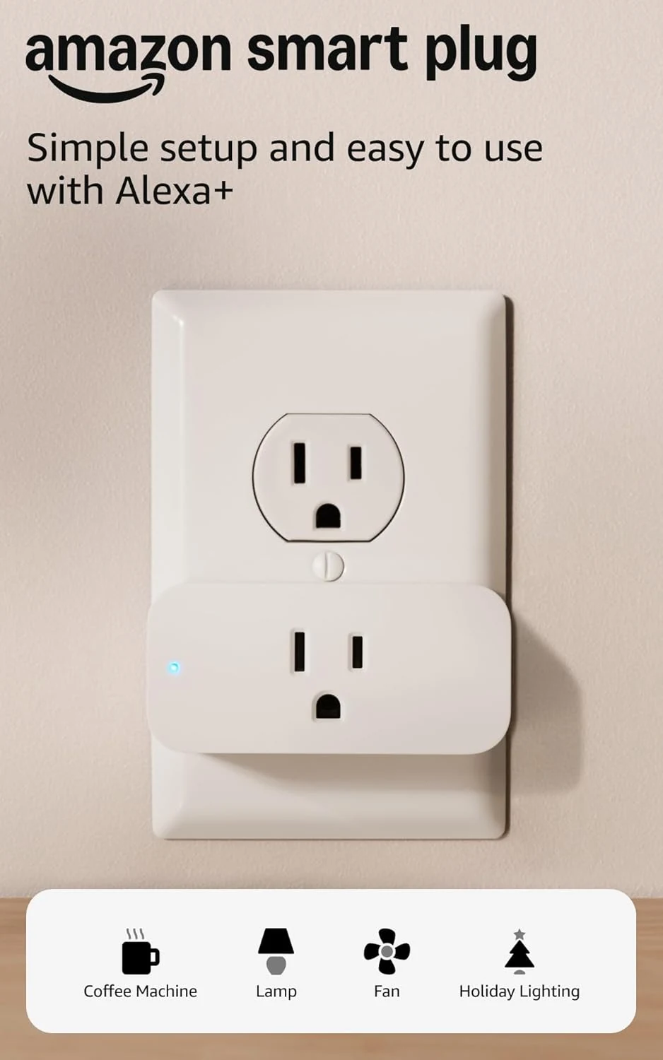 Amazon Smart Plug, Works with Alexa, Simple Setup, Endless Possibilities