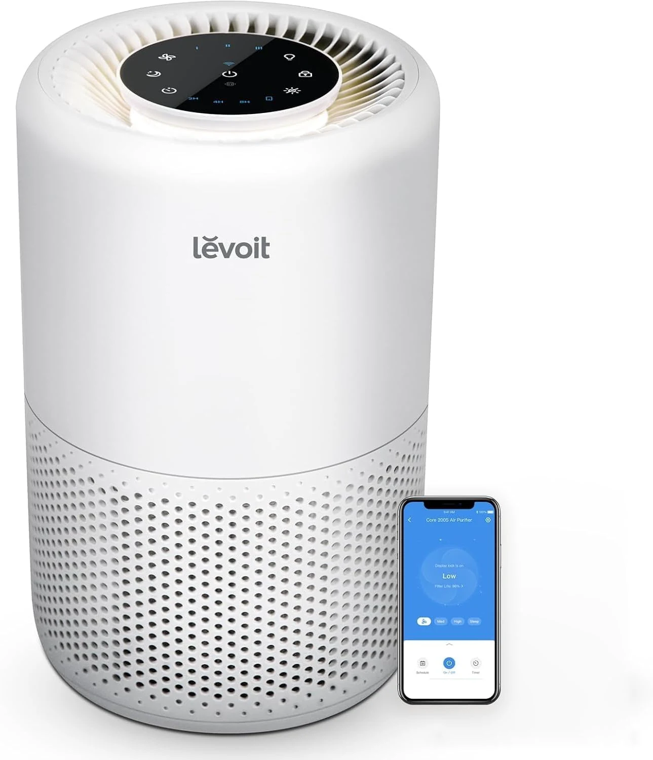 LEVOIT Air Purifier for Home Bedroom Dorm Room, Smart & Voice Control, AHAM VERIFIDE, 3-in-1 Filter With HEPA Sleep Mode, Core 200S-P, White