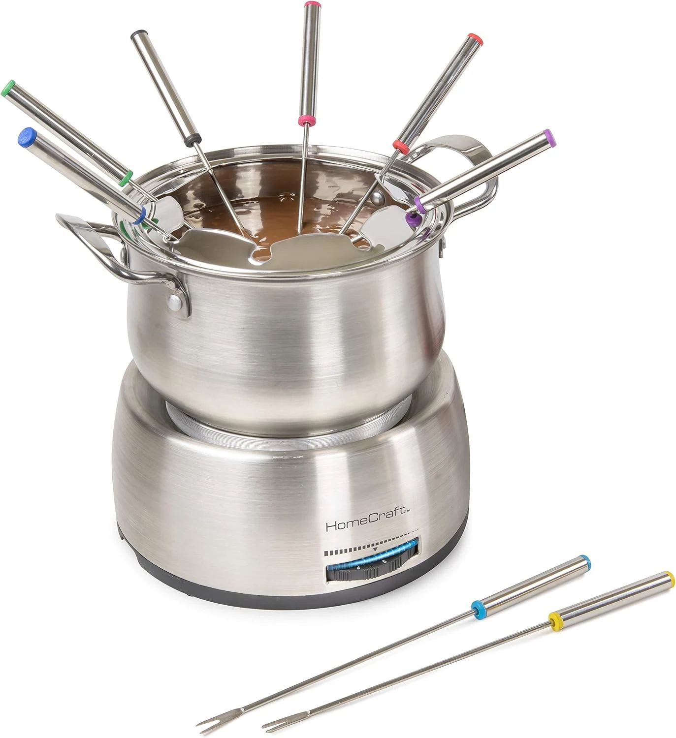 Nostalgia 8-Cup Electric Fondue Pot Set for Cheese & Chocolate