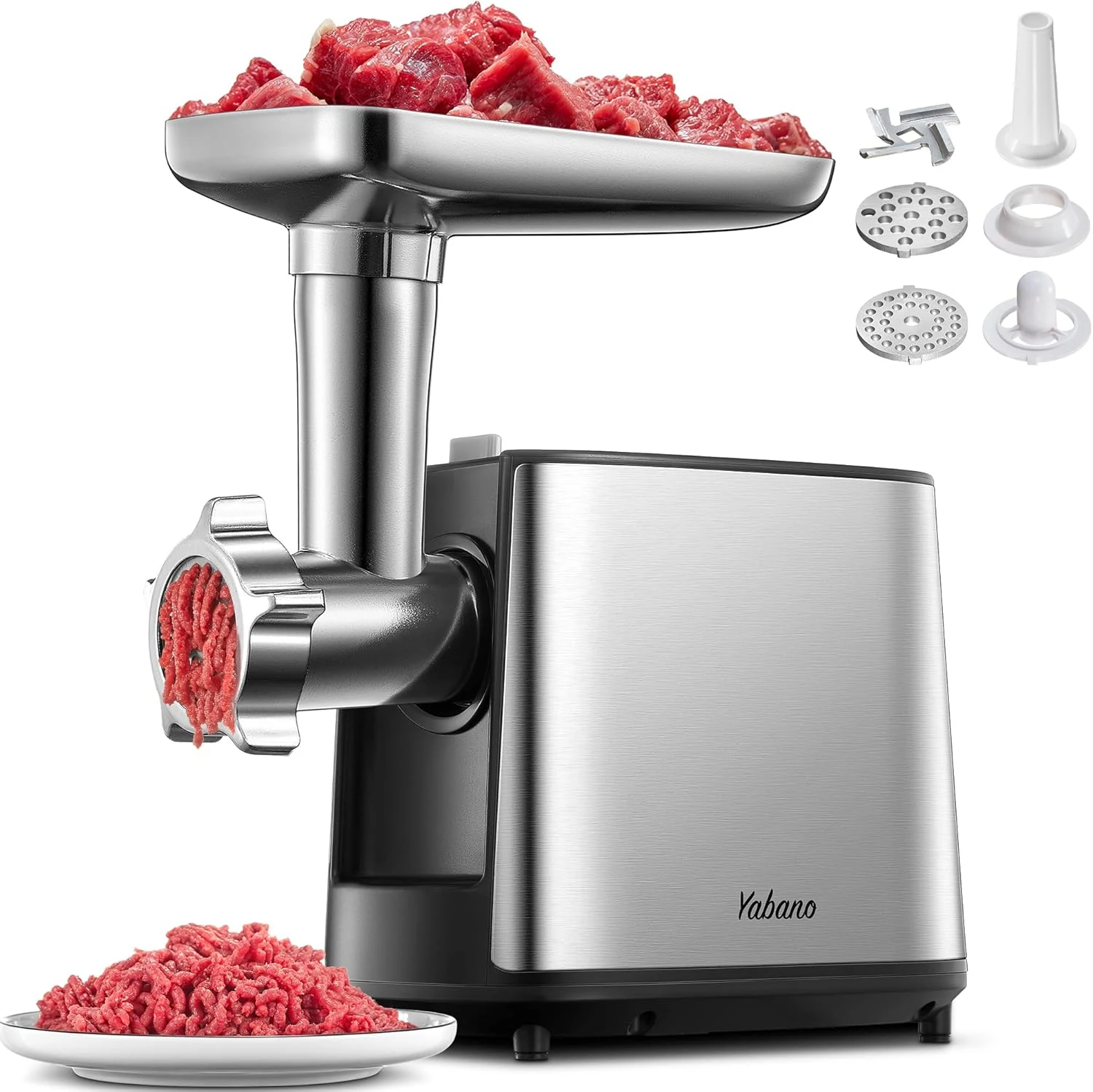 Yabano 3000W Max Heavy Duty Electric Meat Grinder with Sausage Stuffer Maker & Kubbe Kit (MG412)