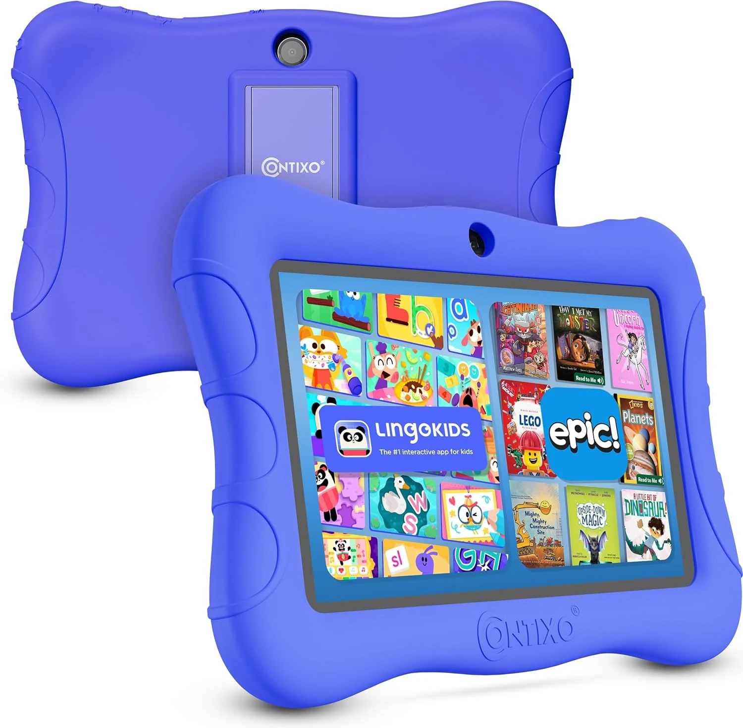 Contixo 7" Kids Tablet - Dark Blue - 32GB, Android Tablet w/Exclusive 14+ Learning Games & Educational Apps, WiFi, Parental Controls, Kid-Proof Case & Kickstand