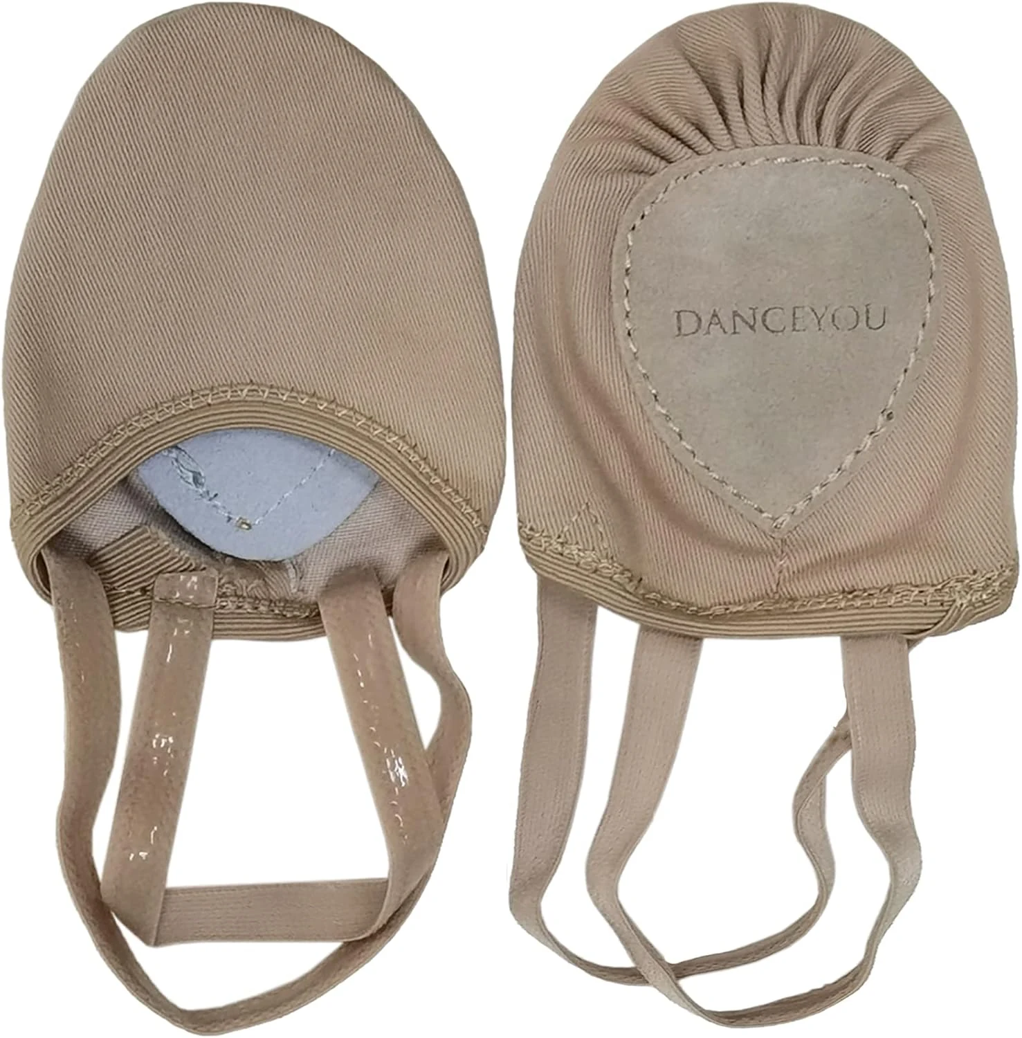 DANCEYOU Stretch Canvas Lyrical Shoes for Girls Womens Half Soles (Pirouette Turners)