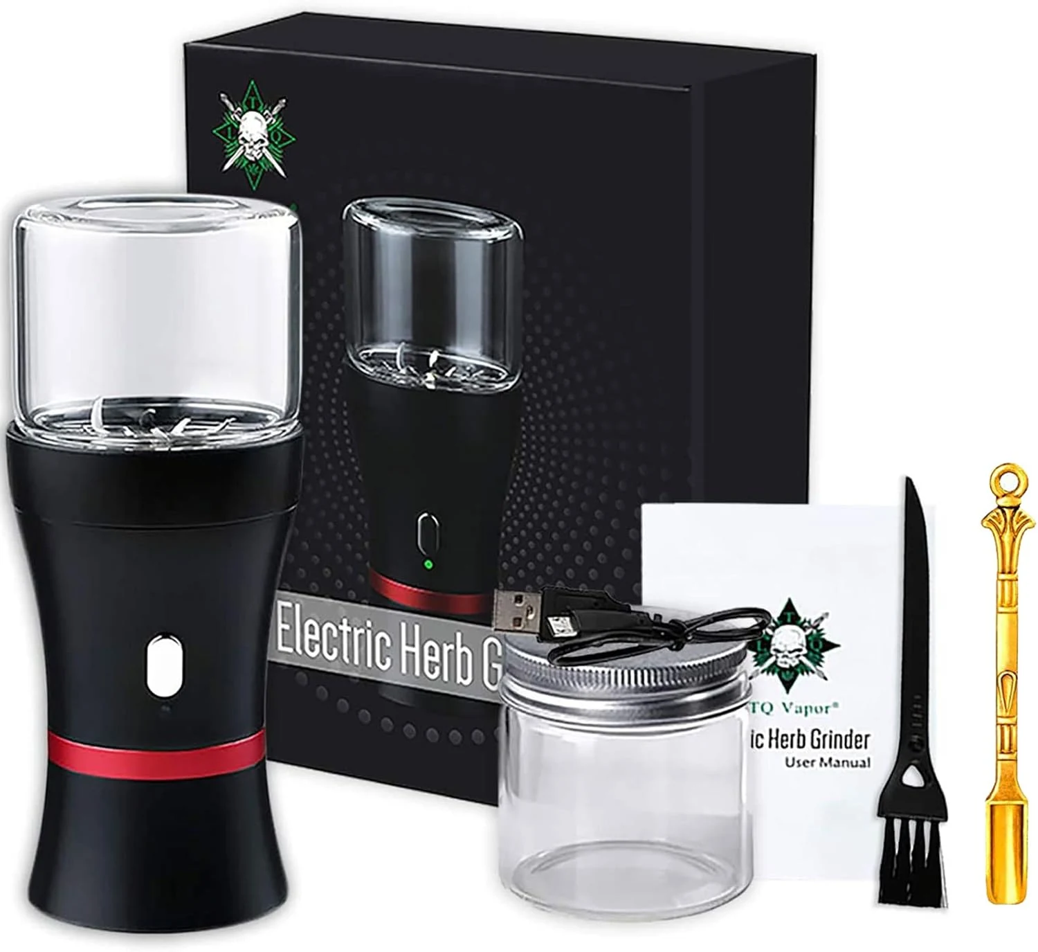 Vewitcher compact electric herb grinder with USB rechargeable battery