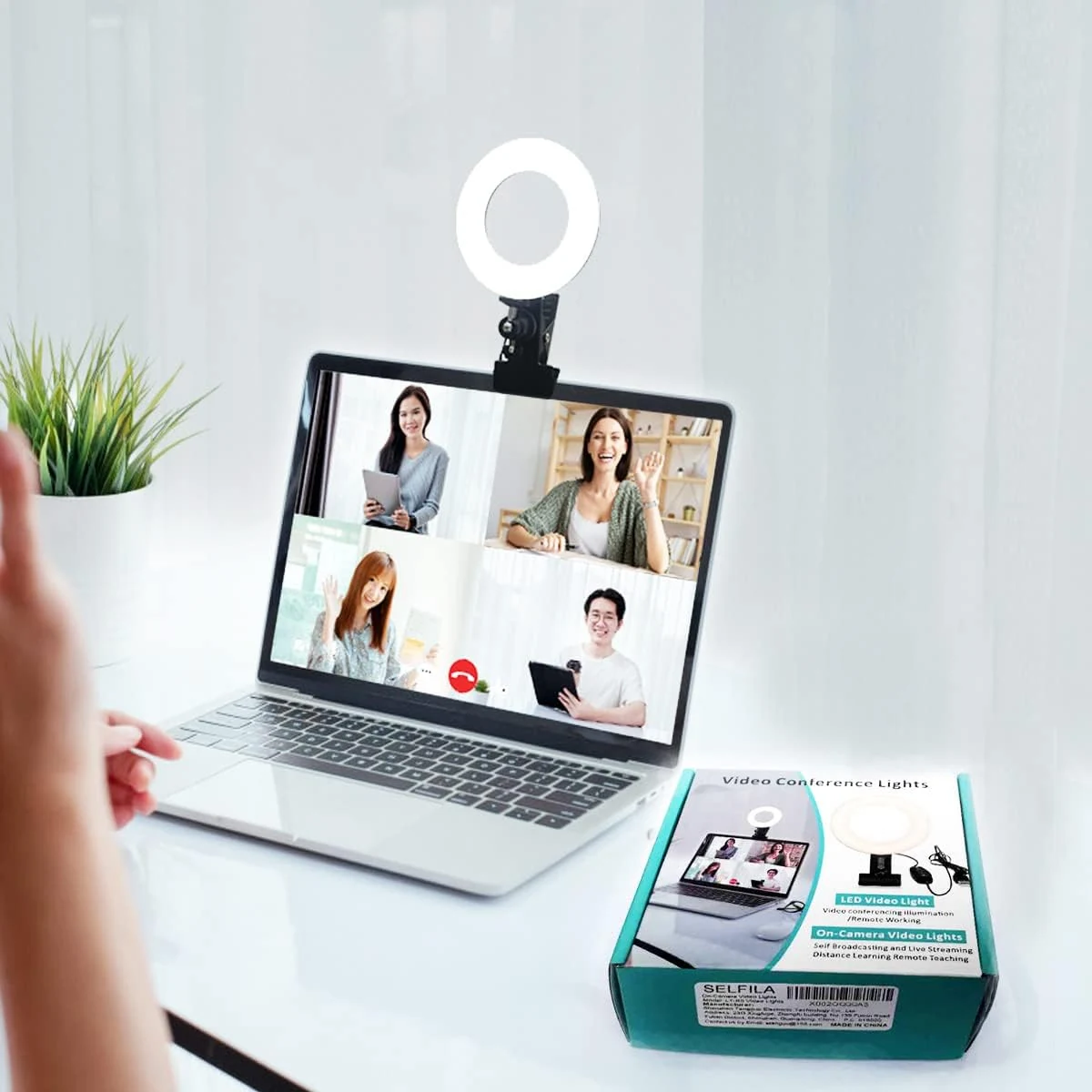 Selfila Ring Light 5 Inch USB Portable, 3200K-6500K Dimmable LED Clip on for Laptop Computer Monitor Phone