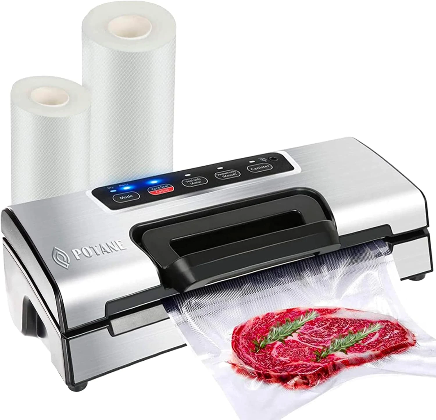 Potane Precision Vacuum Machine, Pro Food Sealer with Built-in Cutter and Bag Storage (VS5736)