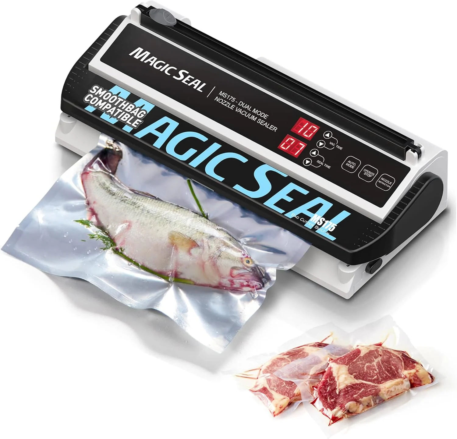 MAGIC SEAL Nozzle Vacuum Sealer Machine for Mylar bags & review (MS175)