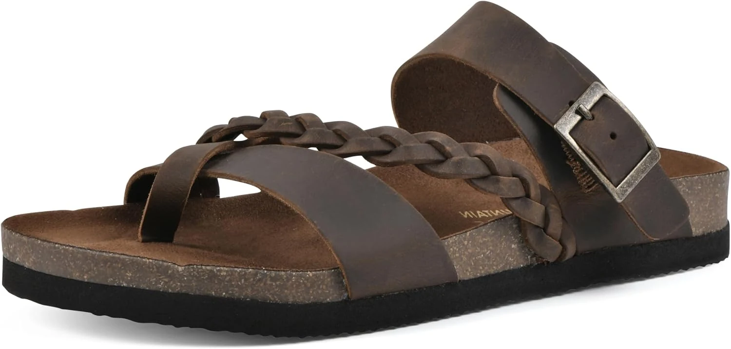 WHITE MOUNTAIN Women's Hazy Braided Signature Comfort-Molded Footbed Sandal