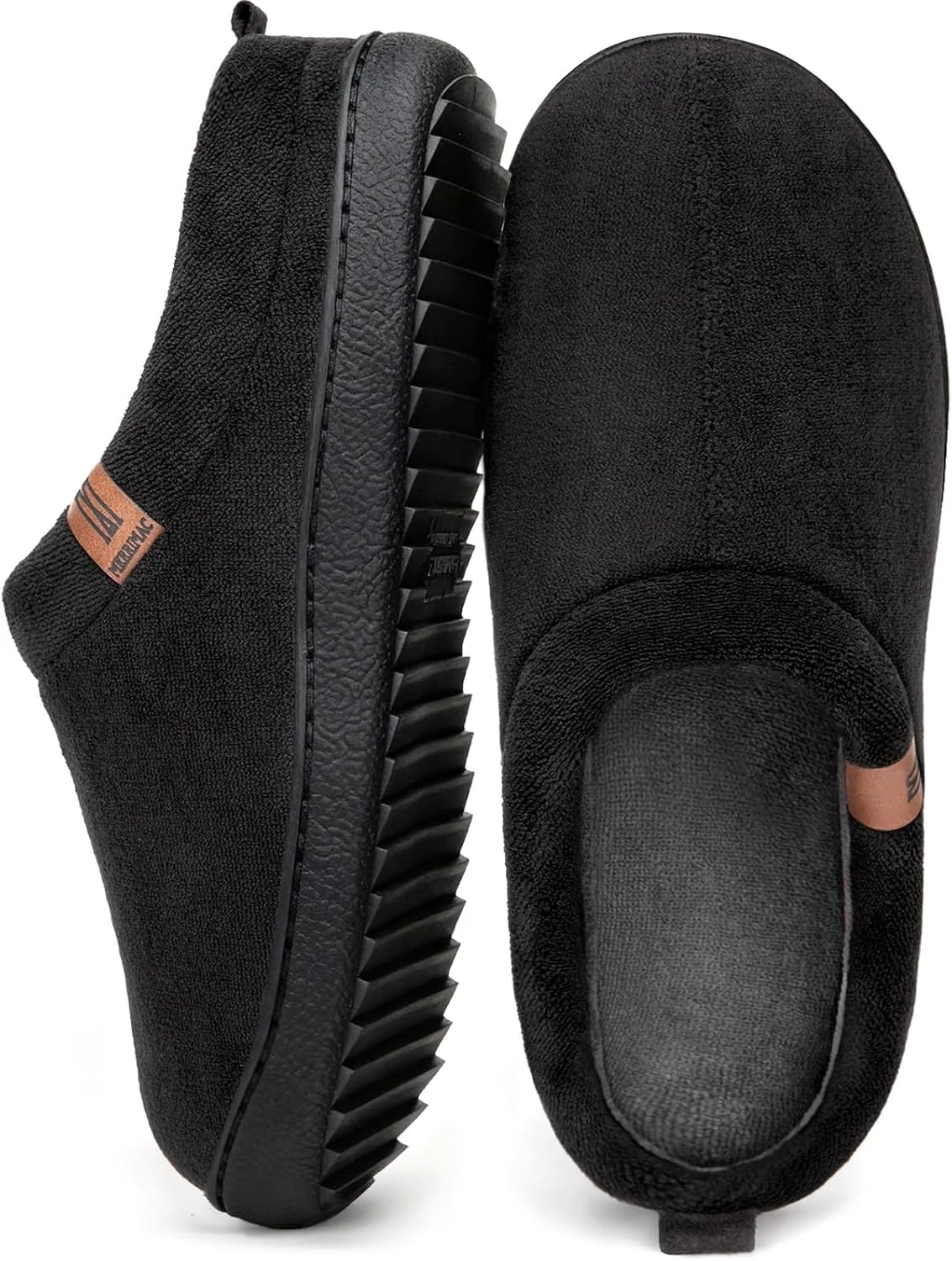 MERRIMAC Men's Slip on Slippers Comfy Memory Foam Non Slip Indoor House Shoes