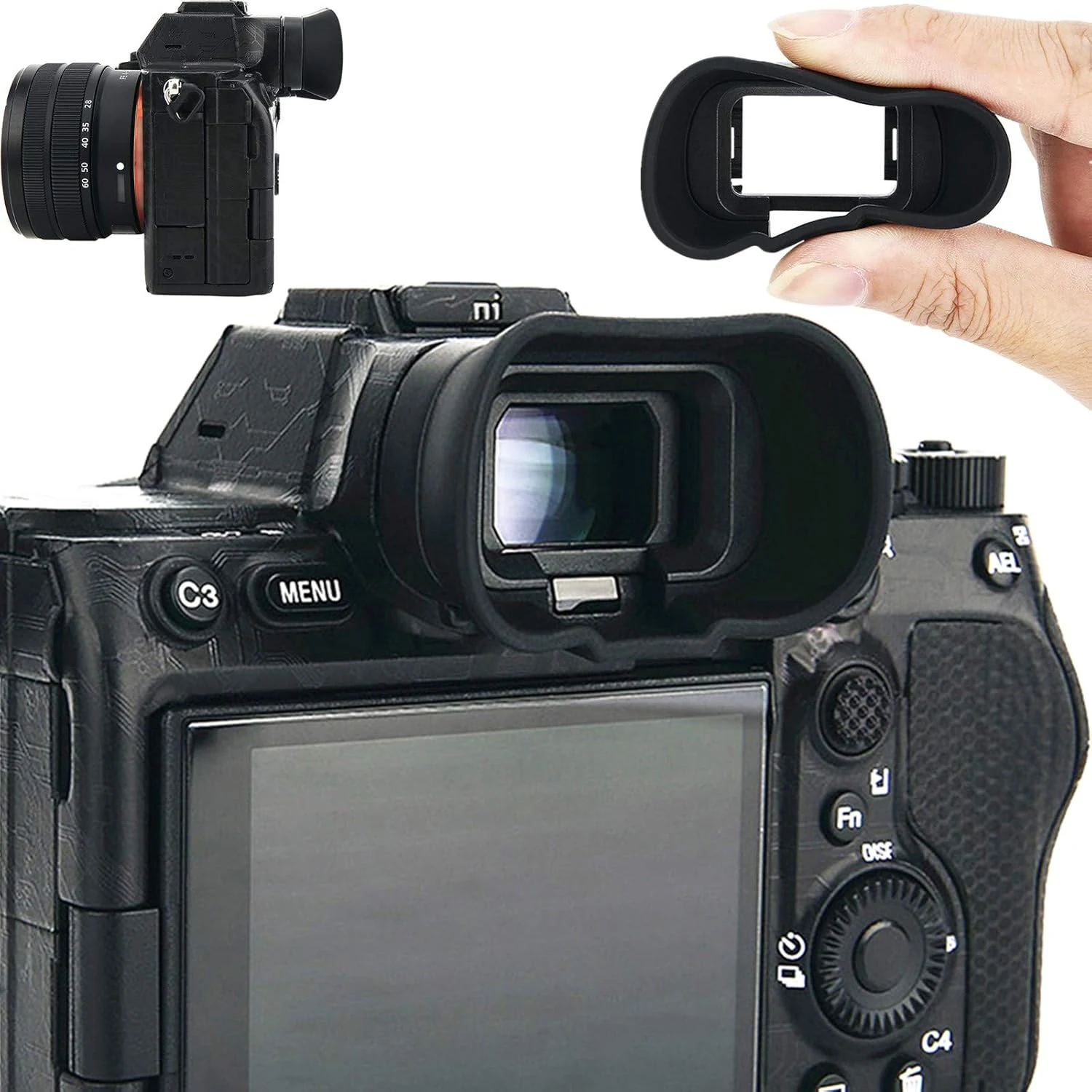 Soft Silicon Camera Viewfinder Eyecup Eye Cup Eyepiece Replacement for Sony A7R VI A7RVI (Replace Sony FDA-EP19)
