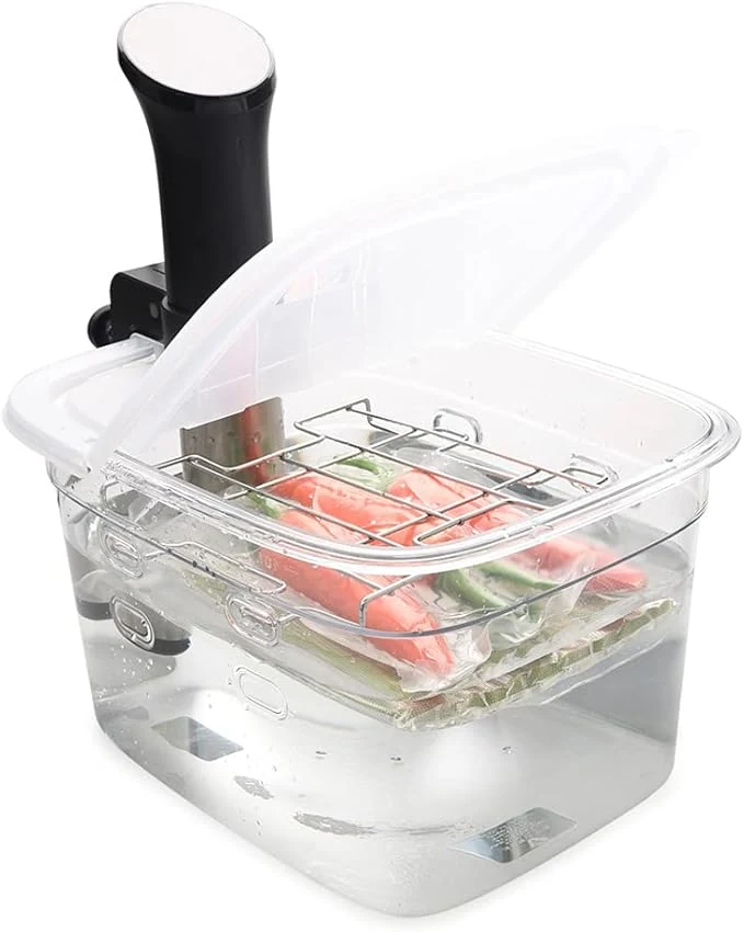 EVERIE Sous Vide Container 12 Quarts with Collapsible Hinge Lid and Removable Built-in Rack