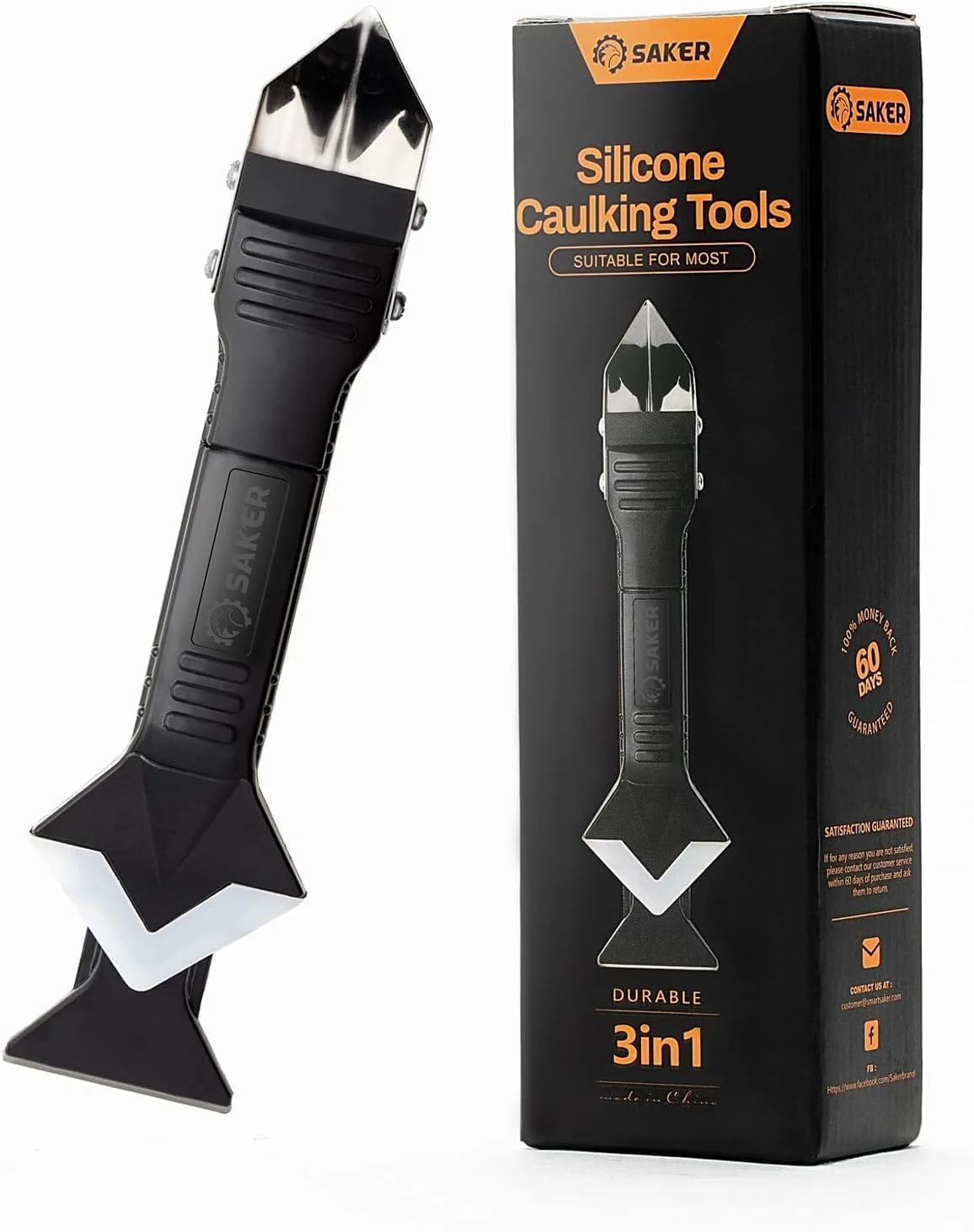Saker Silicone Caulking Tool 3-in-1 Grout Removal Tool and Sealant