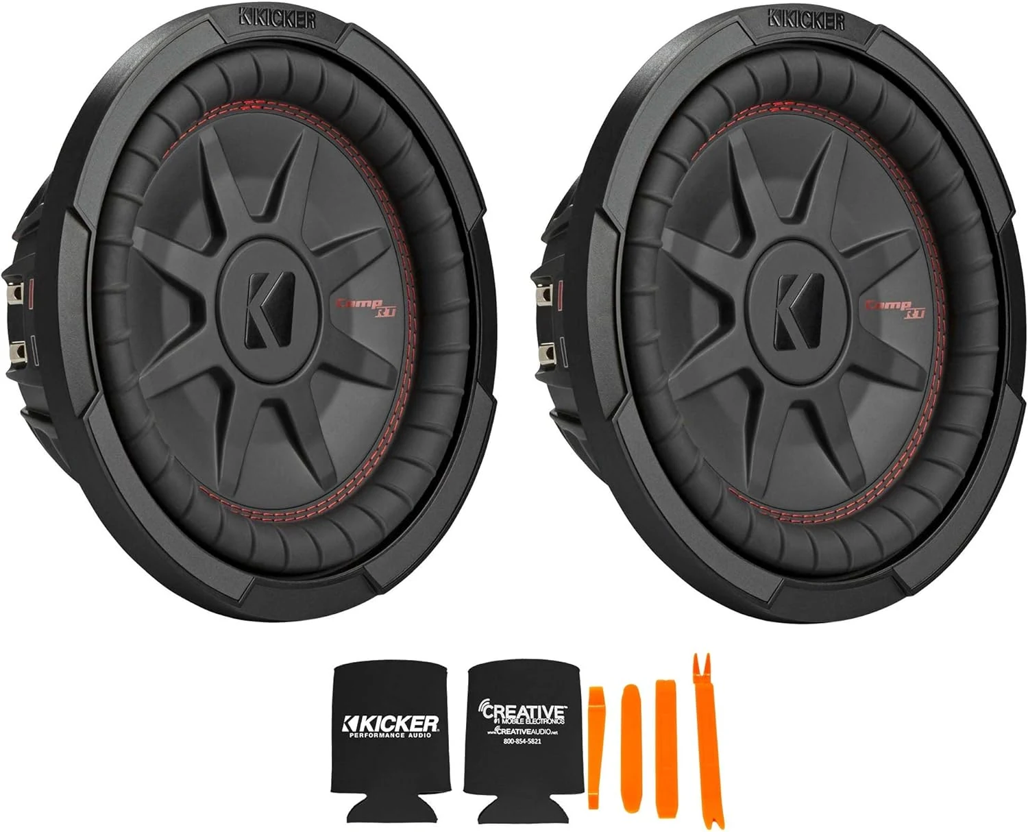 KICKER 10 Inch Comp RT Thin Woofer Includes Two 48CWRT102 2 Virtual 2 ohm Package