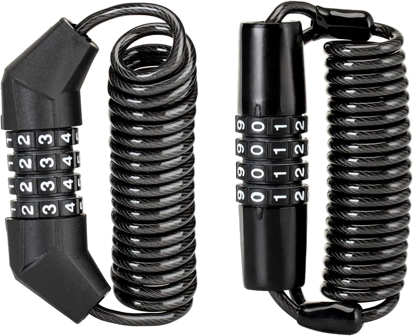 ROCKBROS Motorcycle Helmet Lock, Bike Helmet Lock, 4 Digit Little Cable Lock, Retractable Luggage, Stroller, Black, 2Pcs