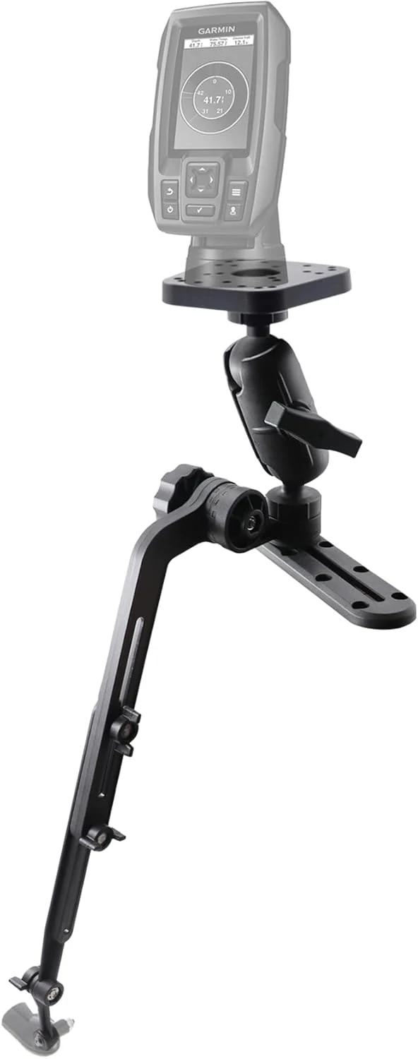 Kayak Fish Finder Mount with Transducer Mounting Arm, 1.5" Ball Marine Electronic Mount for Boat Track