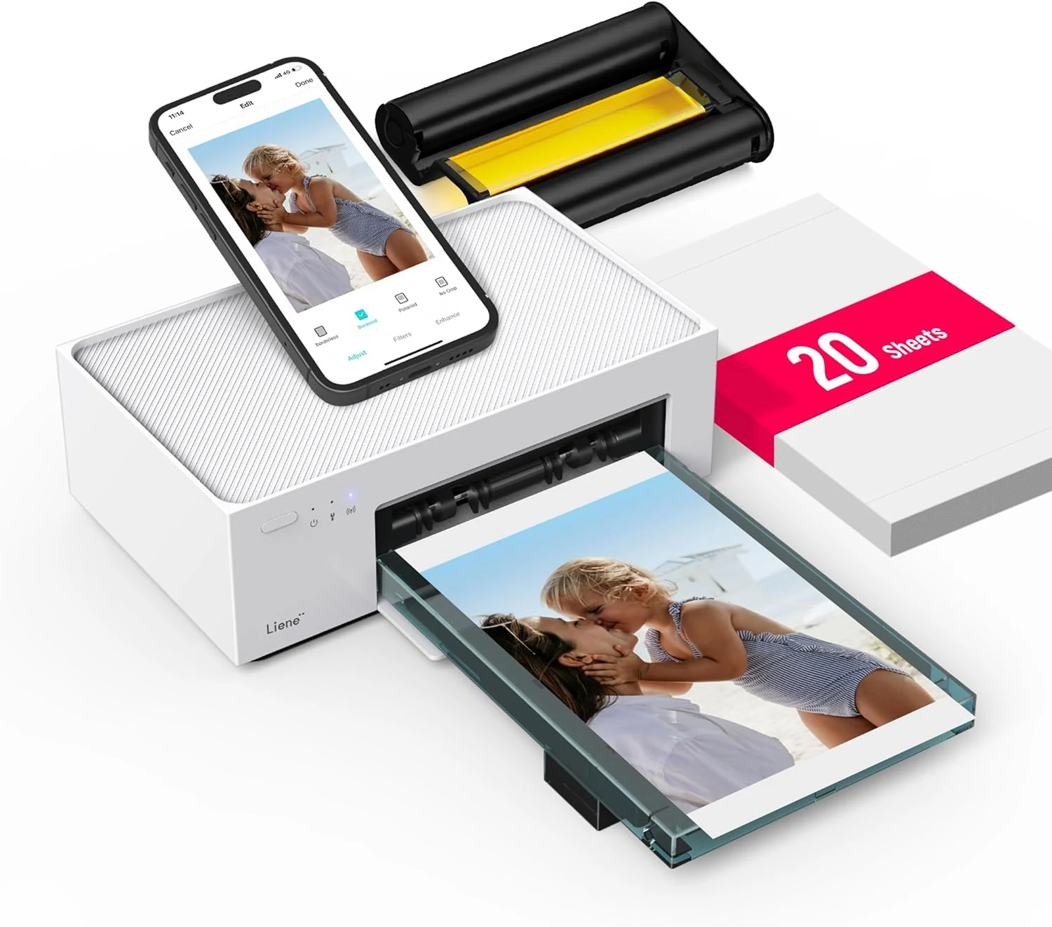 Liene M100 4x6'' Photo Printer, Wi-Fi Picture Printer, 20 Sheets