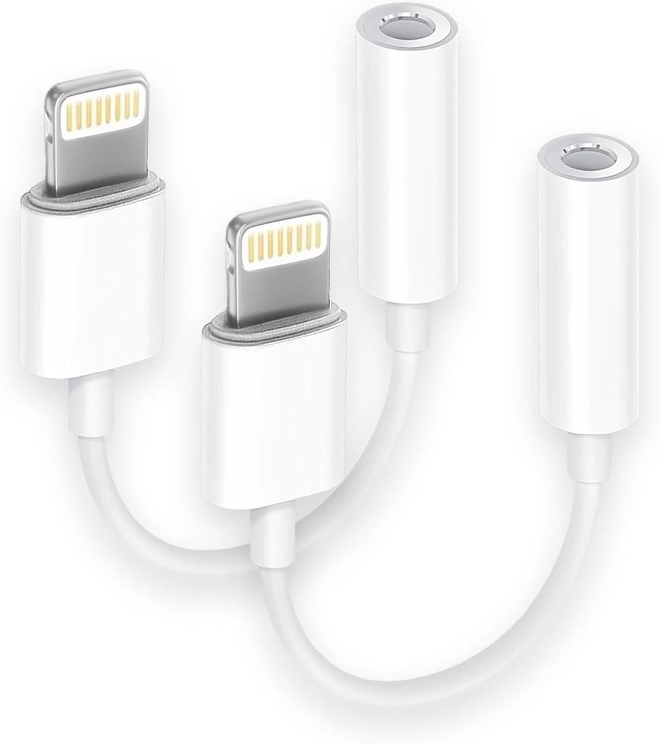 [Apple MFi Certified] 2 Pack Lightning to 3.5 mm Headphone Jack Adapter