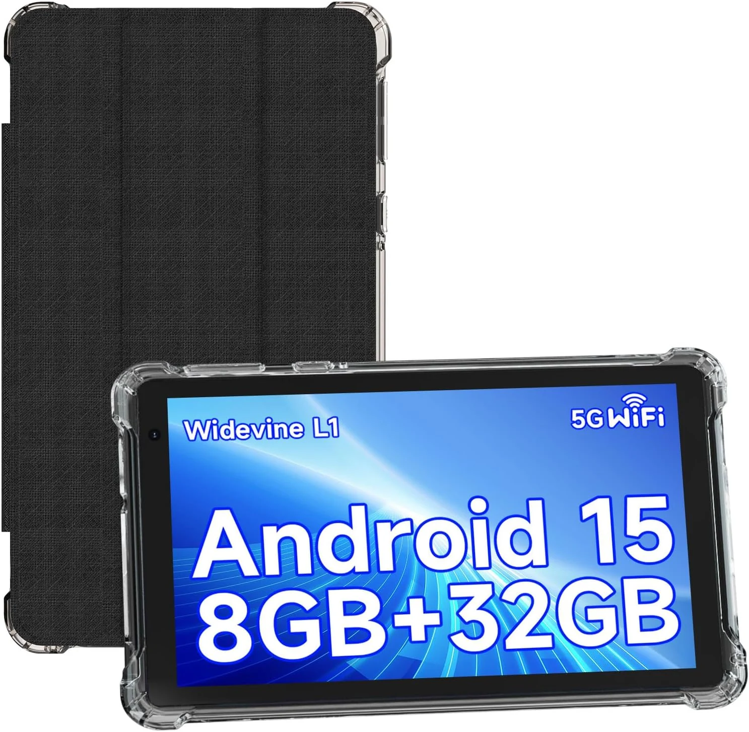 YQSAVIOR Tablets, Android 15 Tablet 7 inch, 8GB RAM 32GB ROM Tablet PC Quad-Core Processor Computer Tablet for Kids, IPS Screen, Dual Camera, WiFi, Bluetooth Tab PC