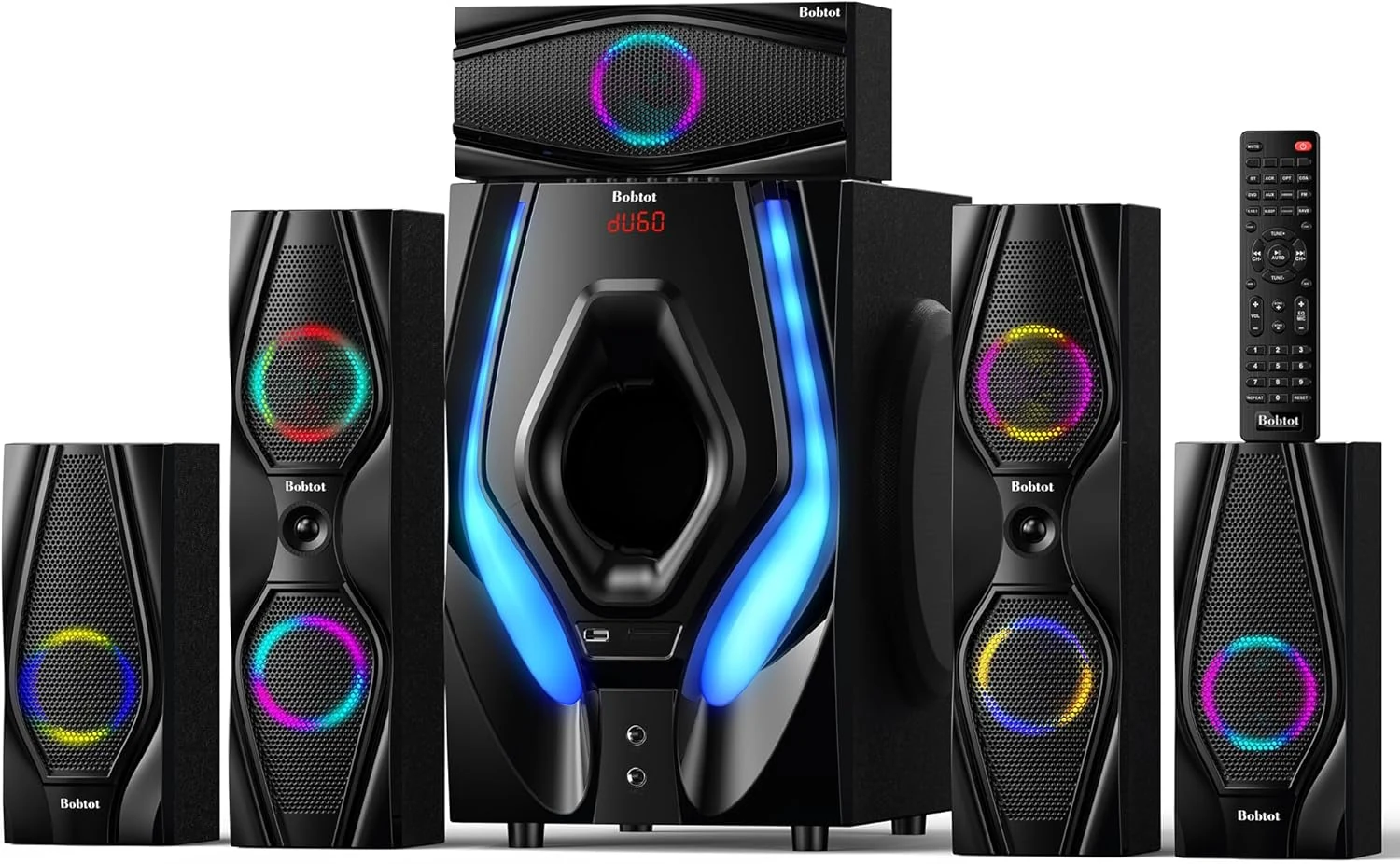 Bobtot Home Theater Systems Surround Sound Speakers (5.1/2.1) with 10-inch Subwoofer