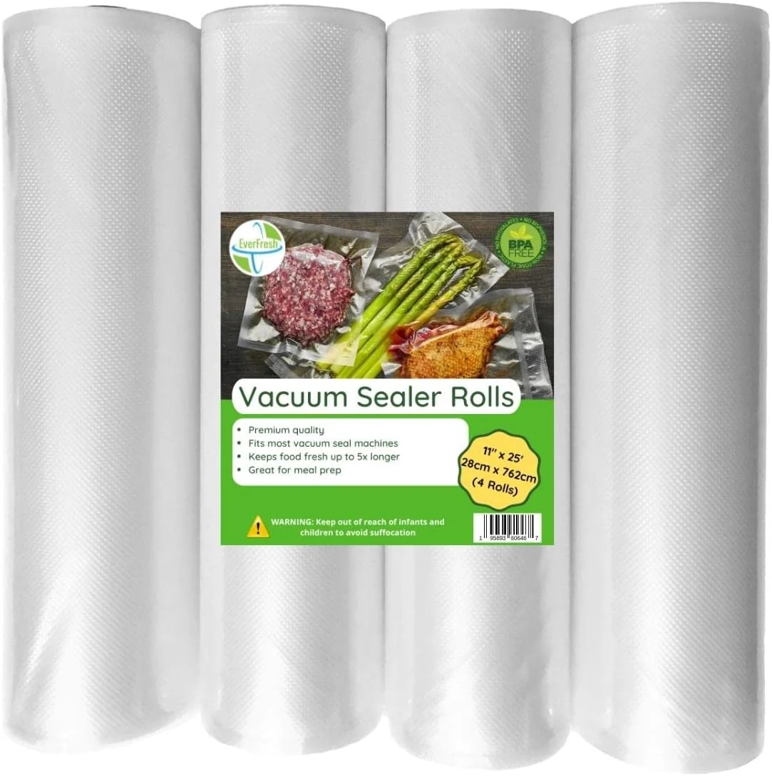 EverFresh 11" x 25' Vacuum Sealer Rolls, 4 Pack