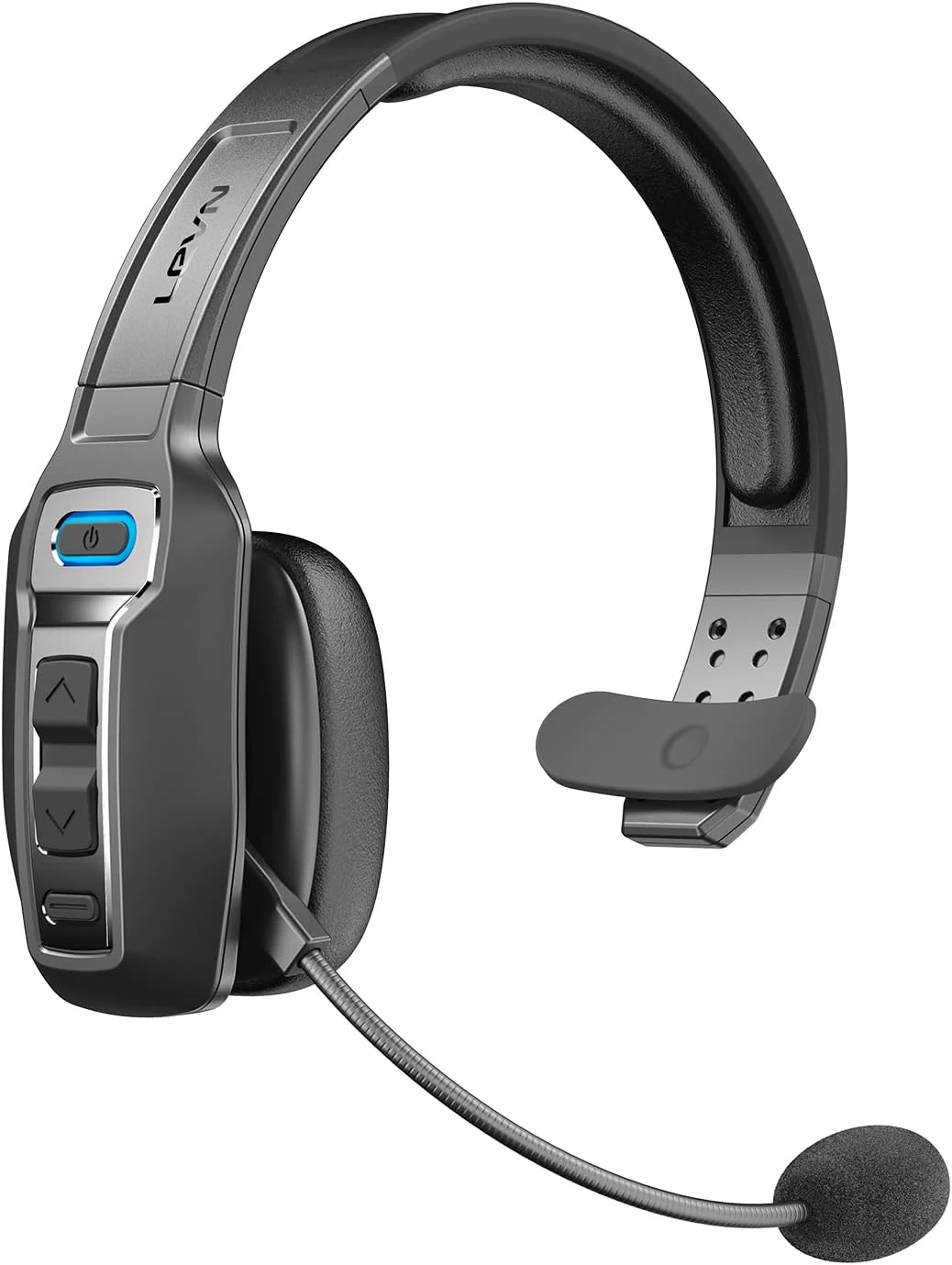 LEVN Bluetooth Headset with Microphone, Trucker Bluetooth Headset with AI Noise Cancelling & Mute Button, Wireless On-Ear Headphones 65 Hrs Working Time, for Trucker Home Office Remote Work Zoom