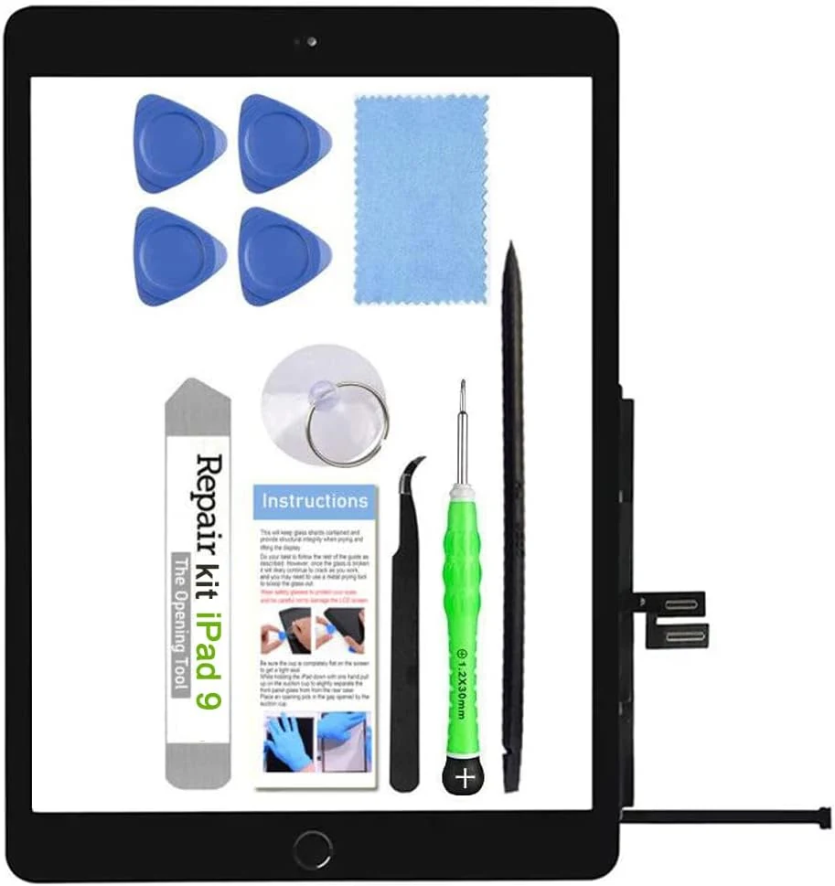 for iPad 9 (9th Gen 2021) A2602 A2603 A2604 A2605 Screen Replacement Glass Touch Digitizer Repair Kit with Home Button & Tools