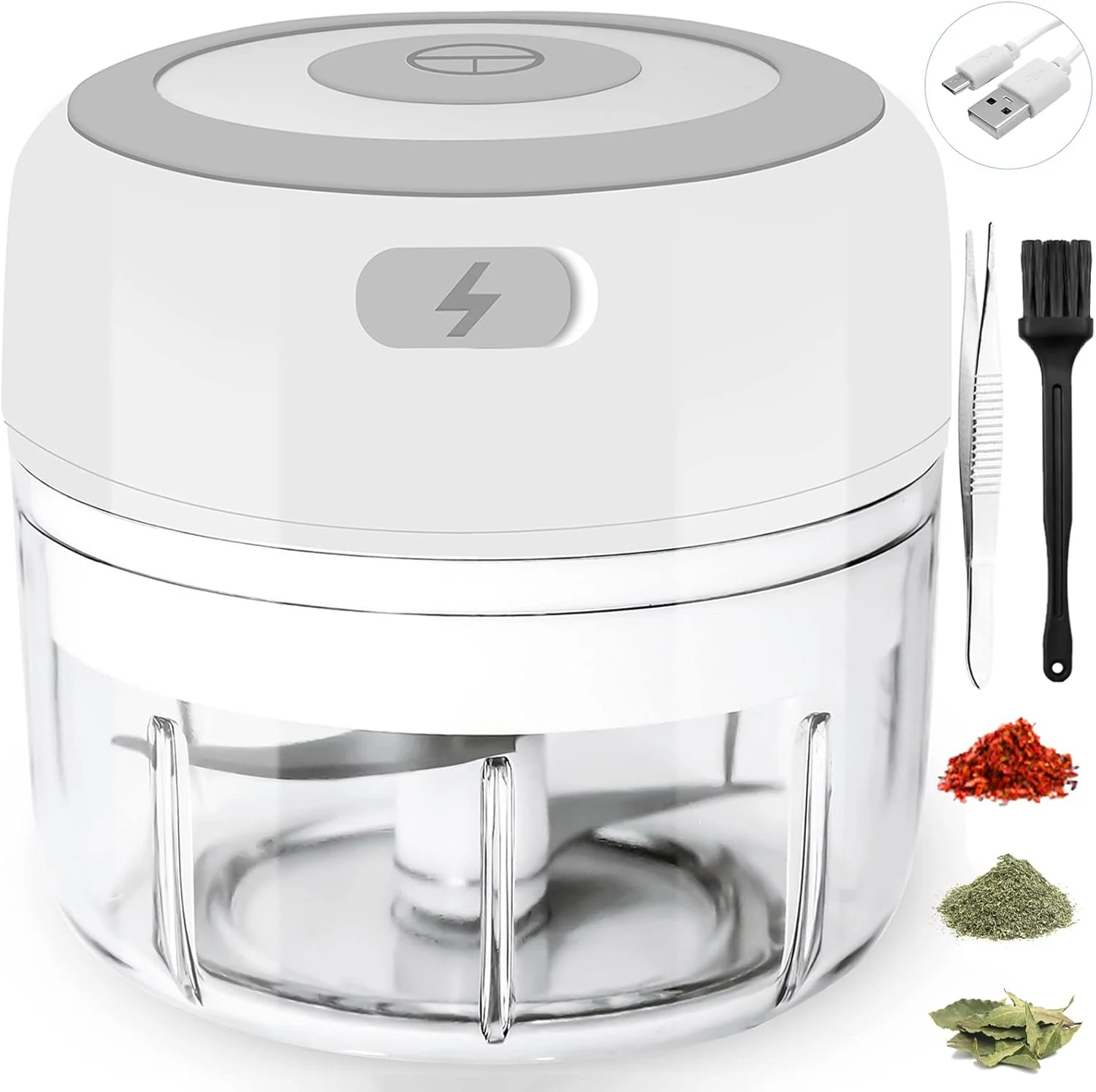Glicrili Electric Herb Grinder (USB rechargeable, 3.4 oz)