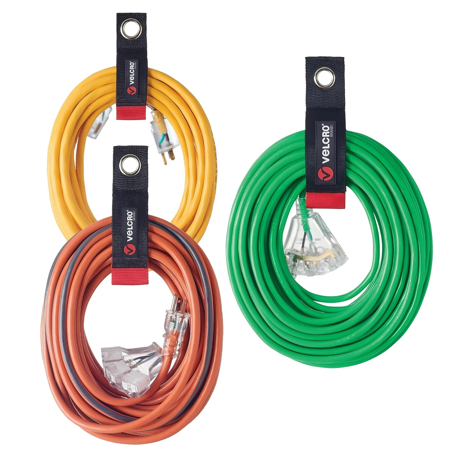 VELCRO Brand Easy Hang Extension Cord Straps (3-Pack, Assorted Sizes)