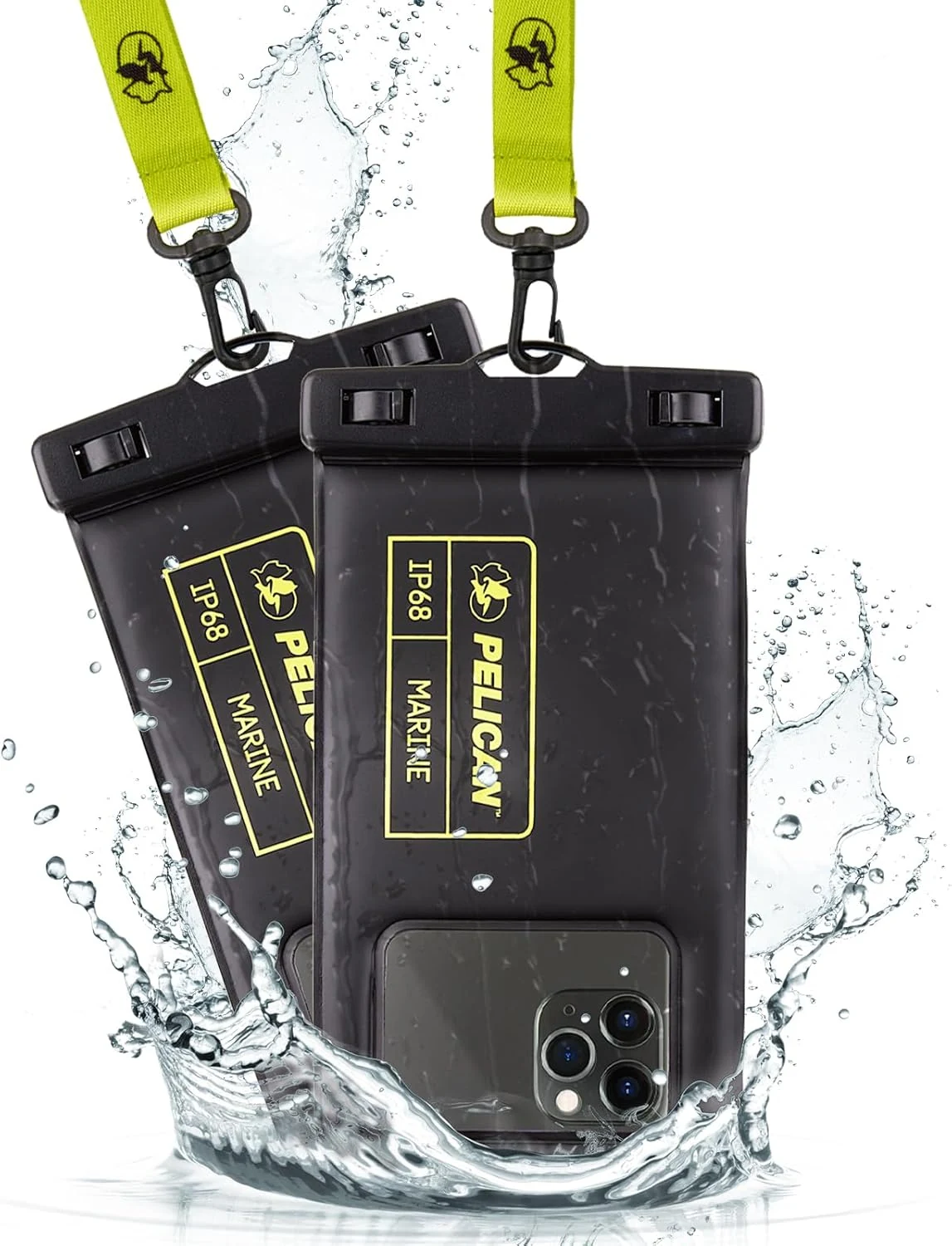 Pelican 2 Pack Marine IP68 Waterproof Phone Pouch (Regular Size)