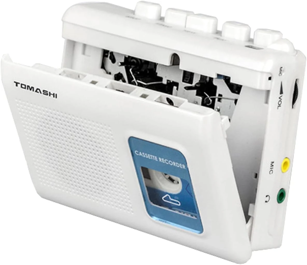 TOMASHI Portable Cassette Player Tape Recorder with Built-in Speaker, Microphone, Headphone Jack