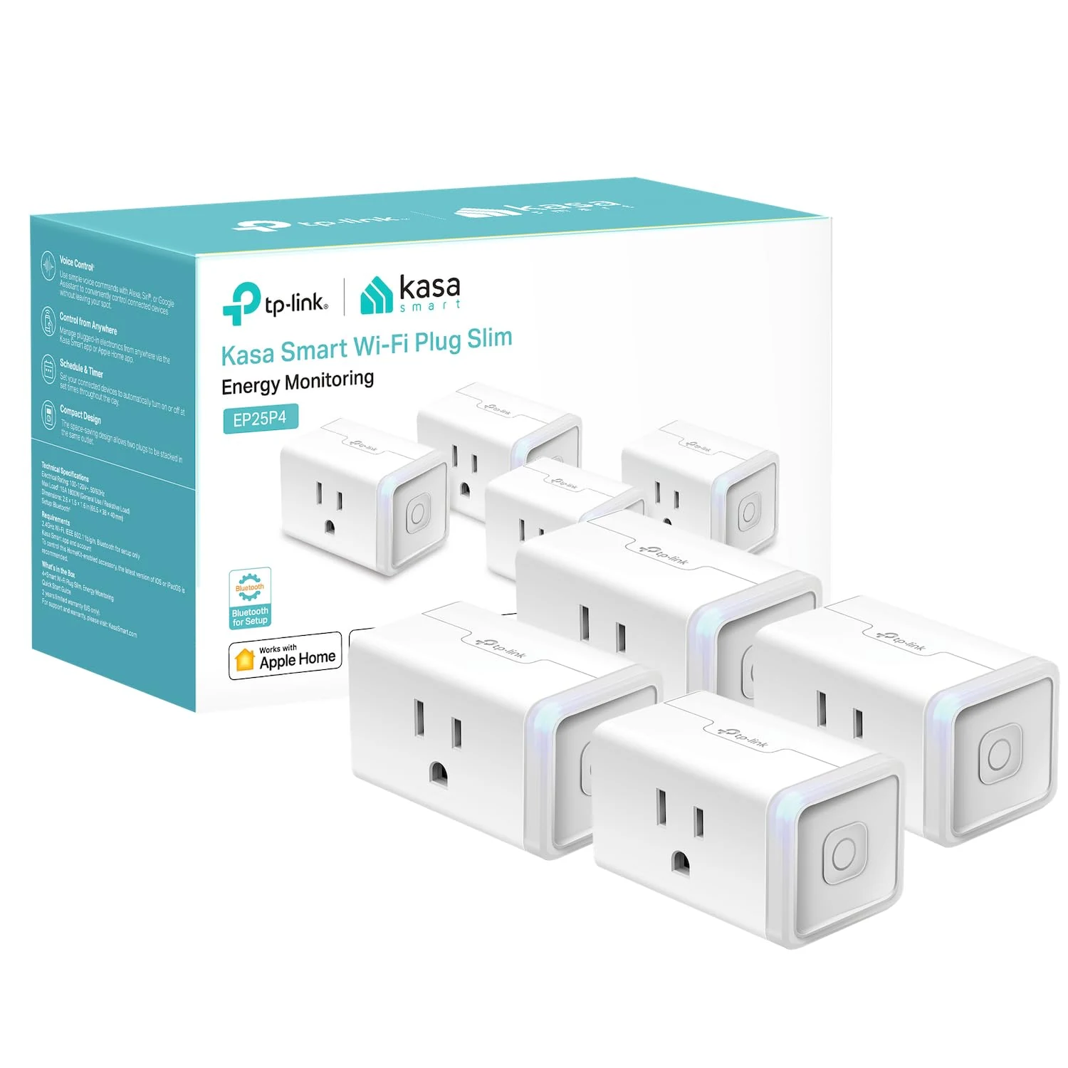 Kasa Smart Plug Mini 15A, Apple HomeKit Supported, Smart Outlet (EP25P4)