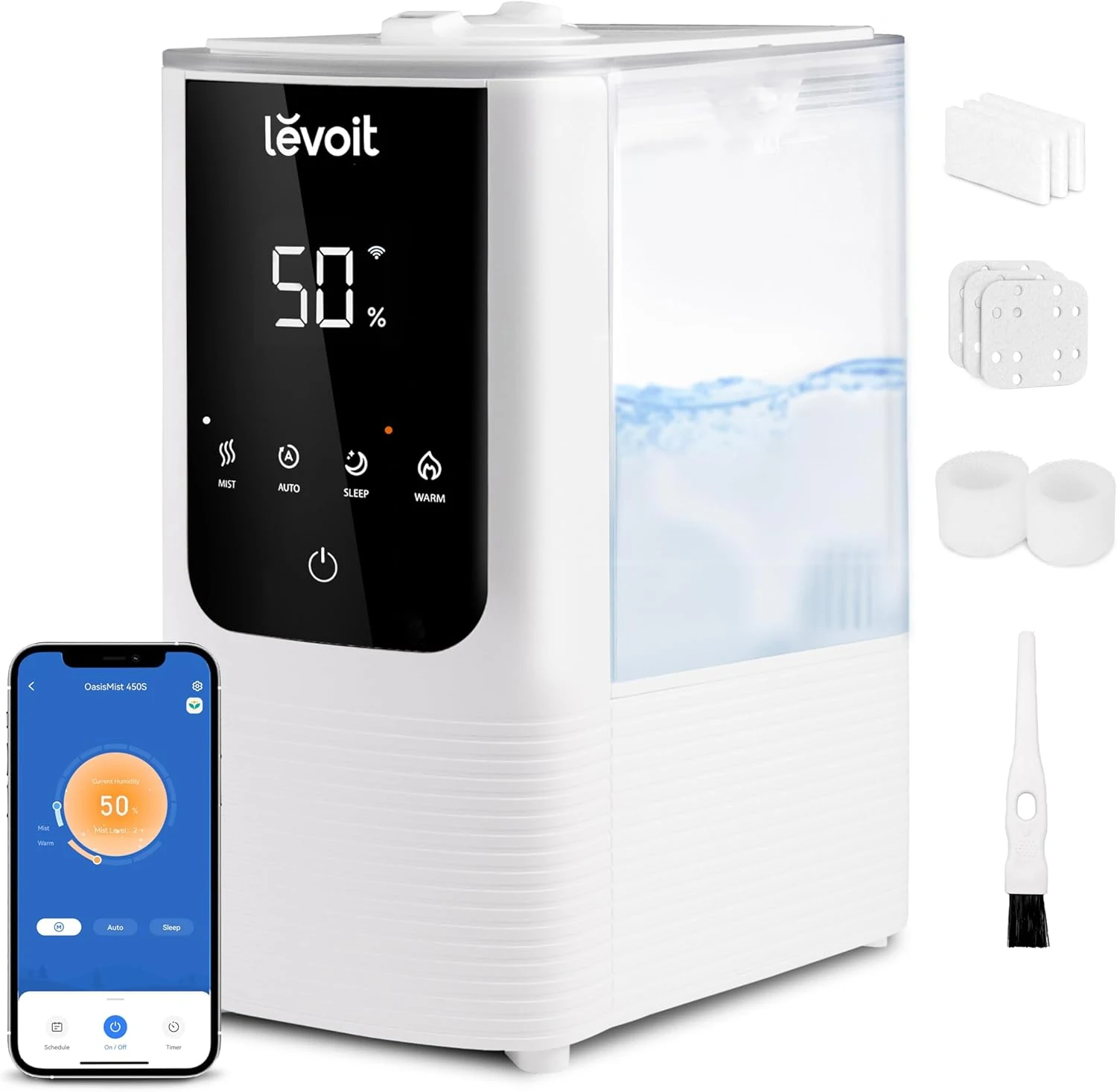 LEVOIT OasisMist 4.5L smart warm and cool mist humidifier (Vesync app)