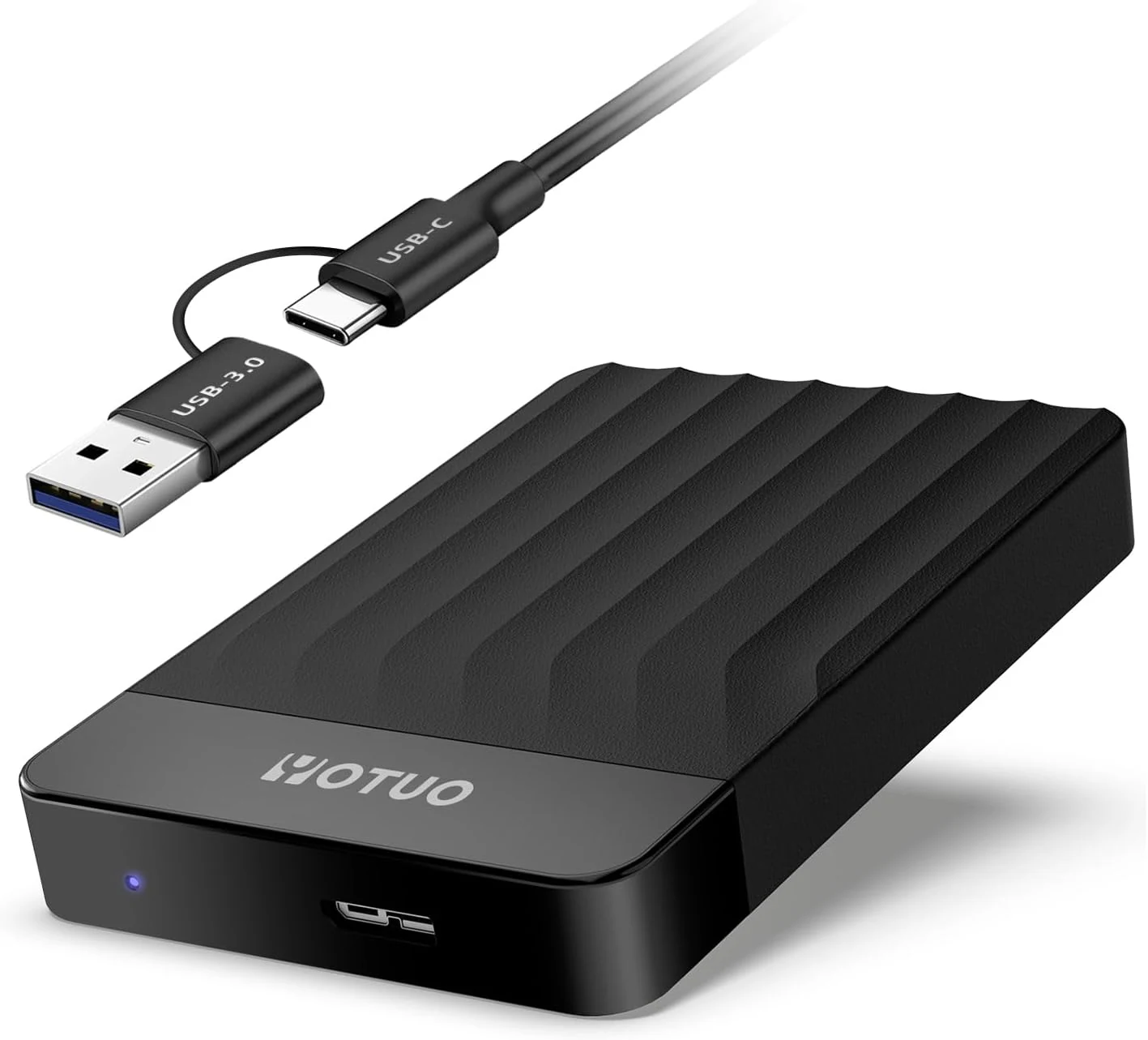 YOTUO Portable 1TB External Hard Drive Storage Expansion Mobile HDD USB 3.0 USB-C for PC, Mac, Desktop, Laptop, PS4, Xbox One, Xbox 360, Android, iPhone 15/16/17, Office & Game (Black)