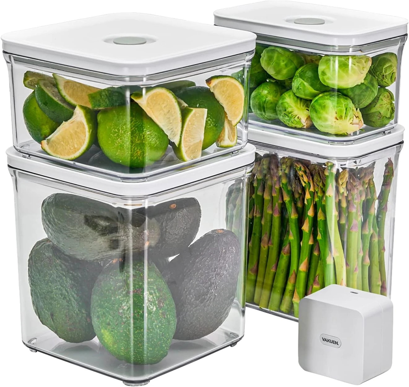 VAKUEN Premium Airtight Food Storage Containers & Vacuum Sealer Machine Starter Set (4-Piece)